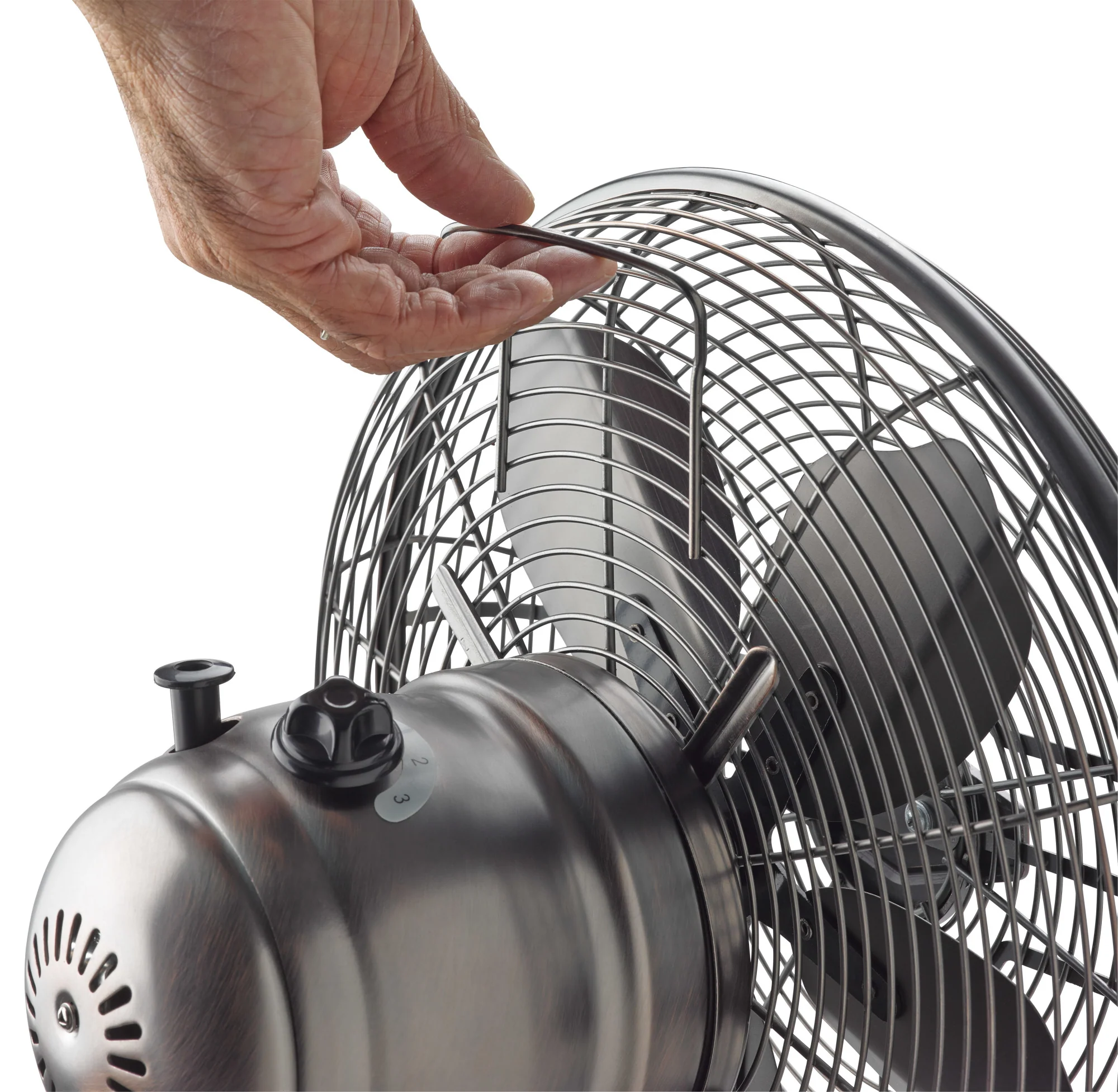 Lasko 12" 3-Speed Oscillating Classic Metal Table Fan with Tilt-Back, R12210, Bronze - Image 10