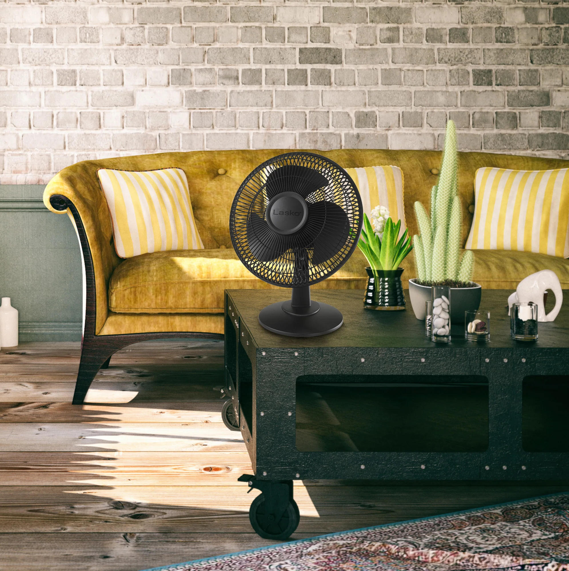 Lasko 12" 3-Speed Oscillating Table Fan with Tilt-back, 2017, Black - Image 10