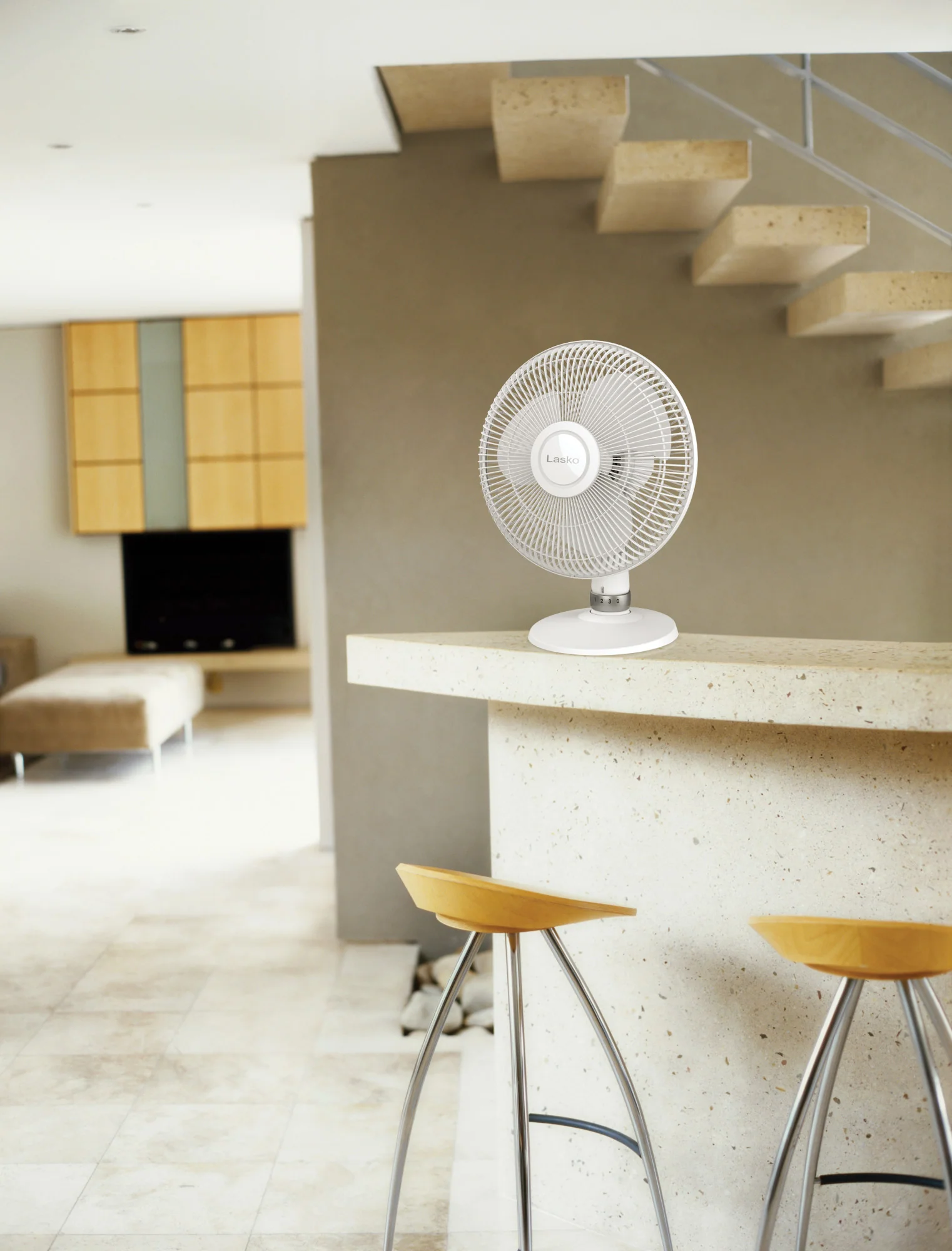 Lasko 12" Oscillating 3-Speed Personal Table Fan, D12225, White - Image 15