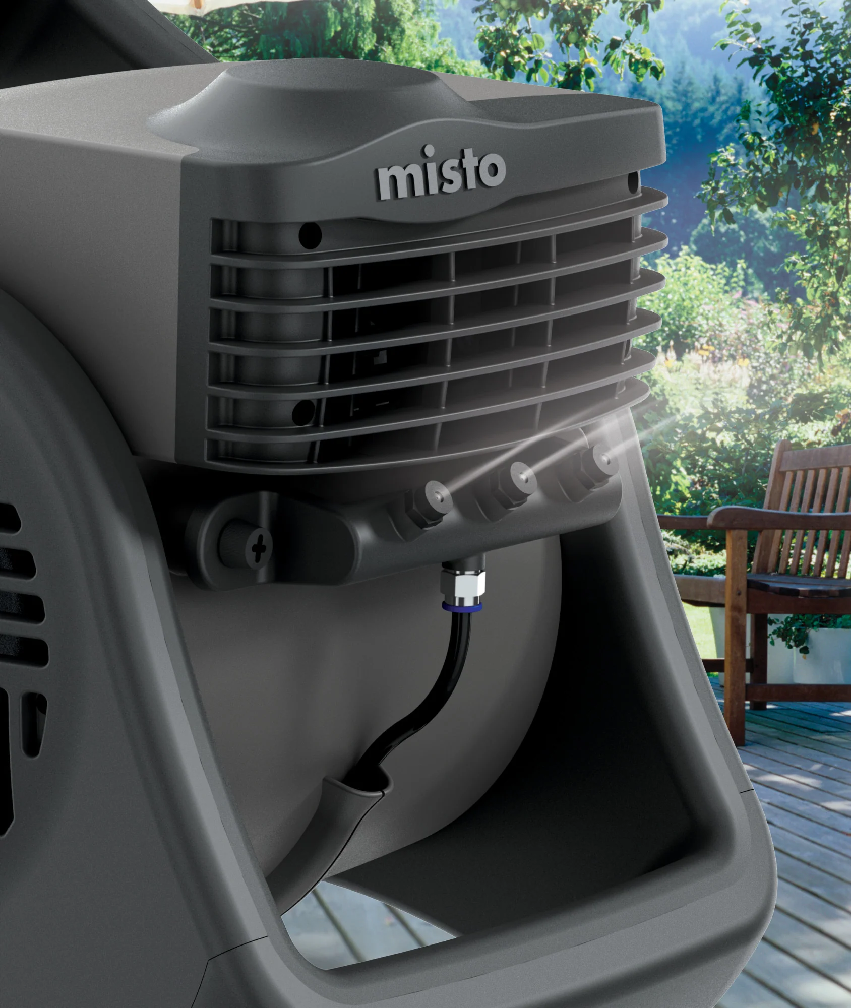 Lasko 15" Pivoting Misto Outdoor Misting Fan with GFCI Cord and 3 Speeds, 7050, Black - Image 8