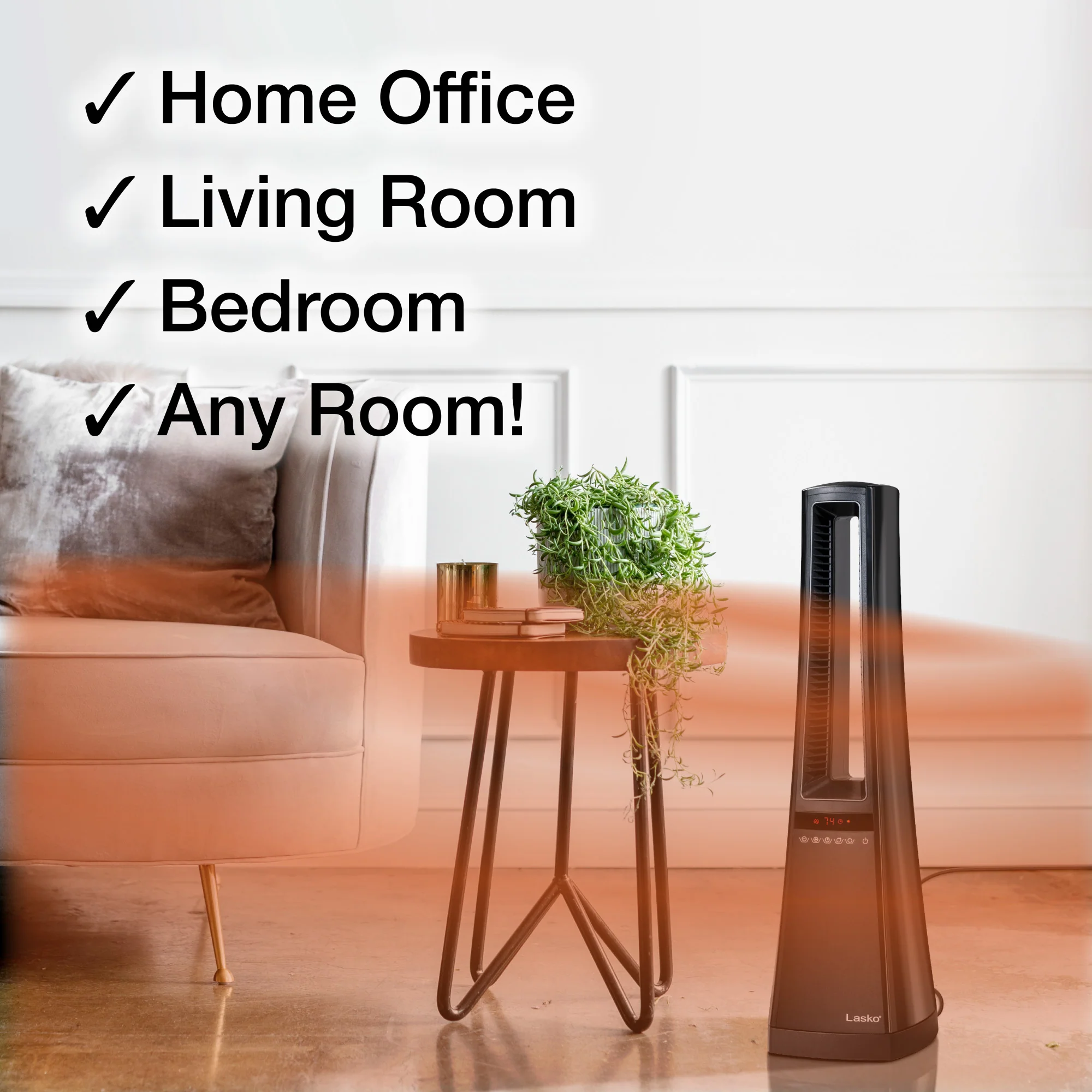 Lasko 1500W Bladeless Ceramic Tower Space Heater with Remote, AW310 - Image 4