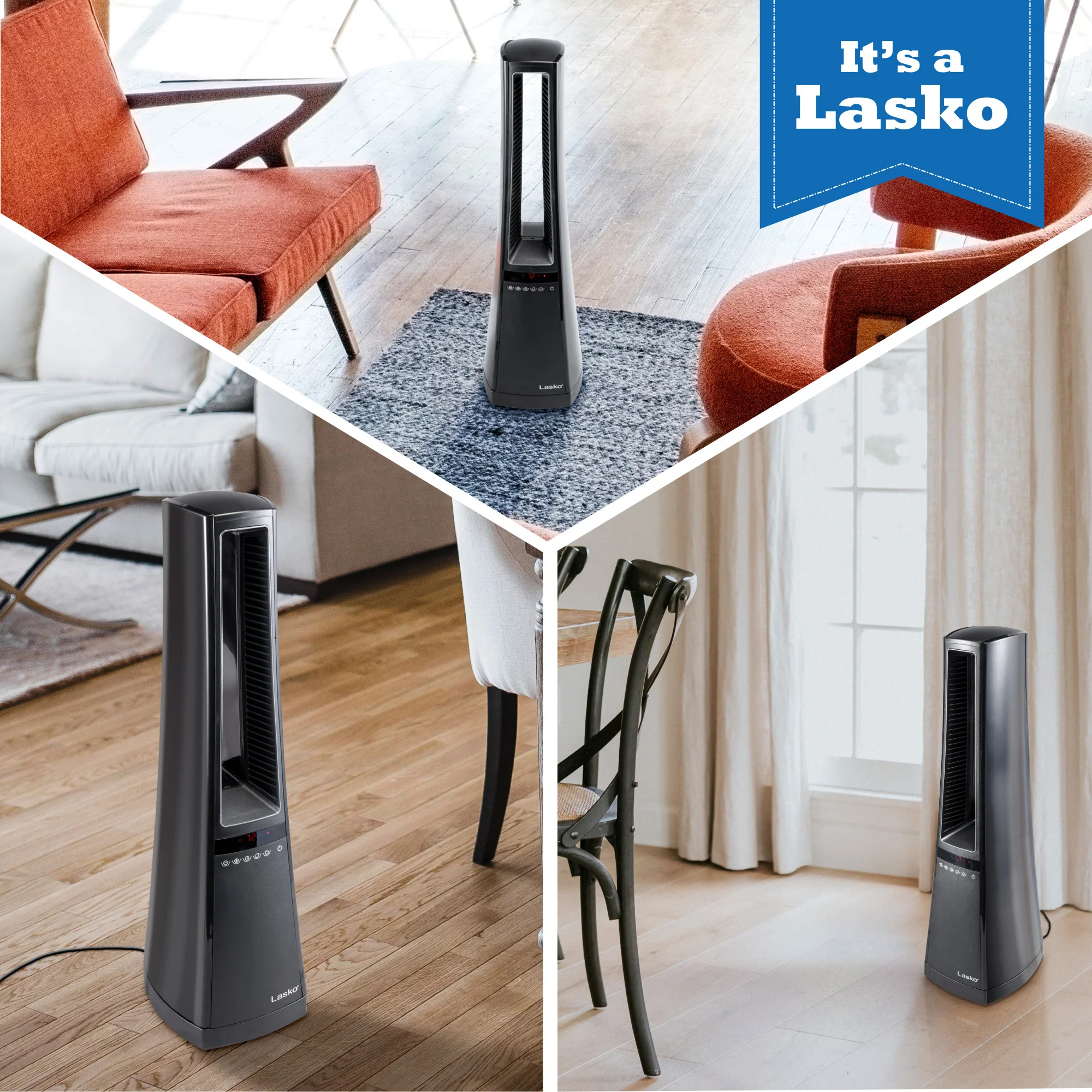 Lasko 1500W Bladeless Ceramic Tower Space Heater with Remote, AW310 - Image 7