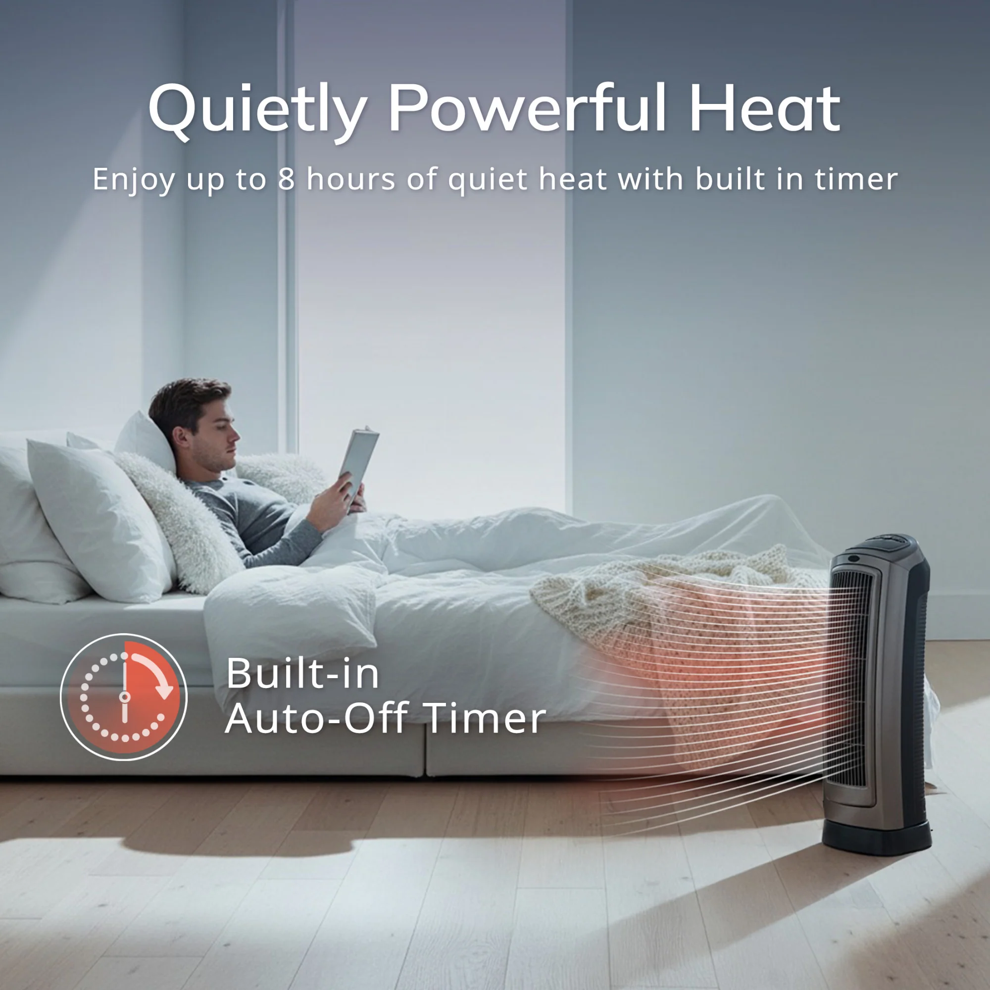 Lasko 1500W Digital Ceramic Space Heater with Remote, 755320, Silver - Image 7