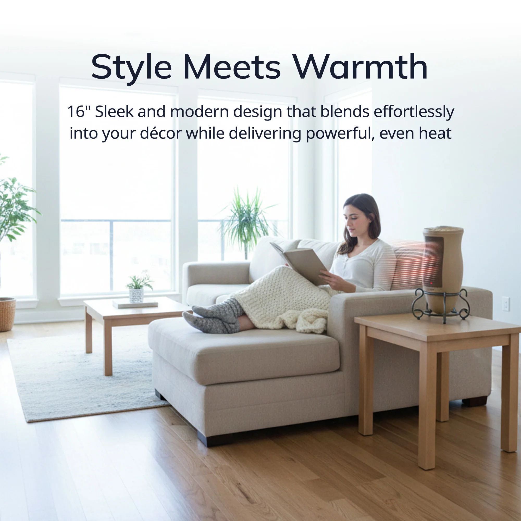 Lasko Designer Series Oscillating Ceramic Space Heater with Remote, Timer & Thermostat (beige, model 6405) - Image 3