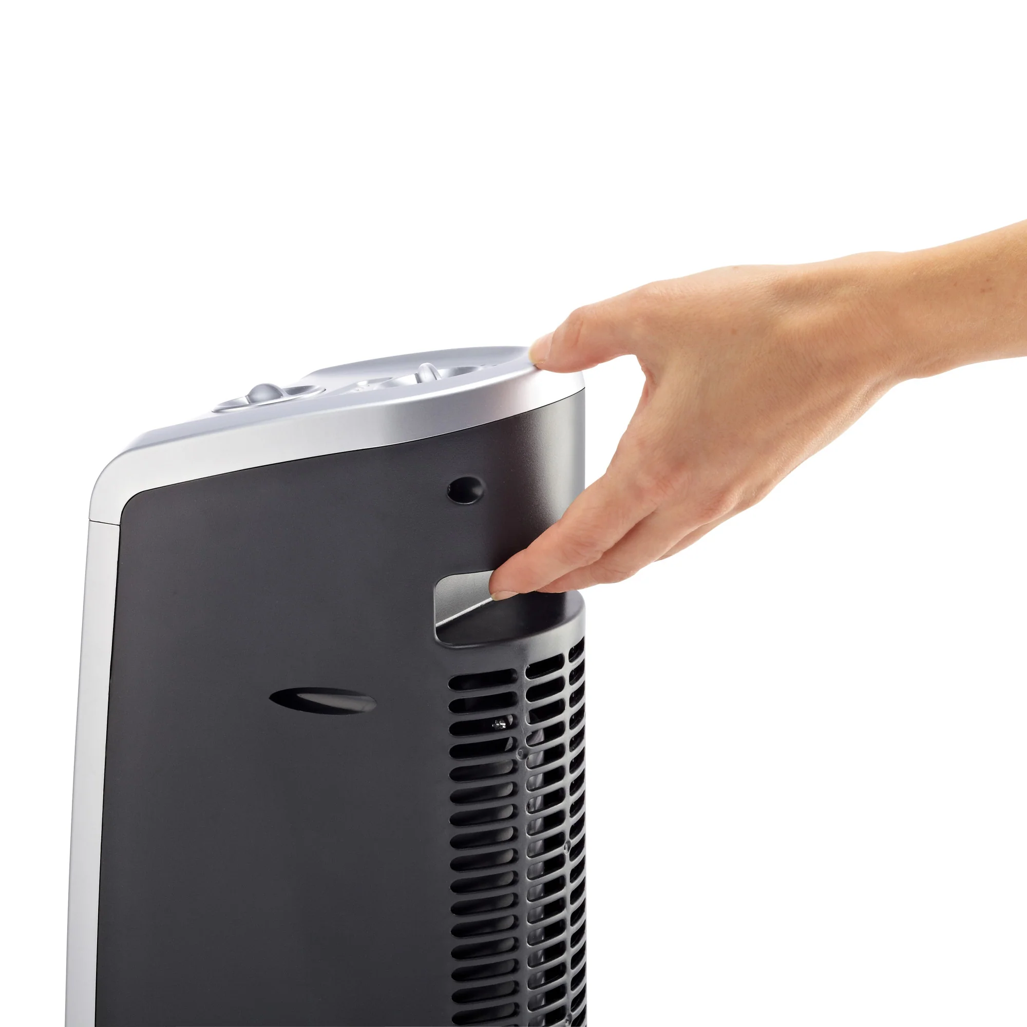 Lasko 1500W Electric Oscillating Ceramic Tower Space Heater with Thermostat, 5307, Silver - Image 3