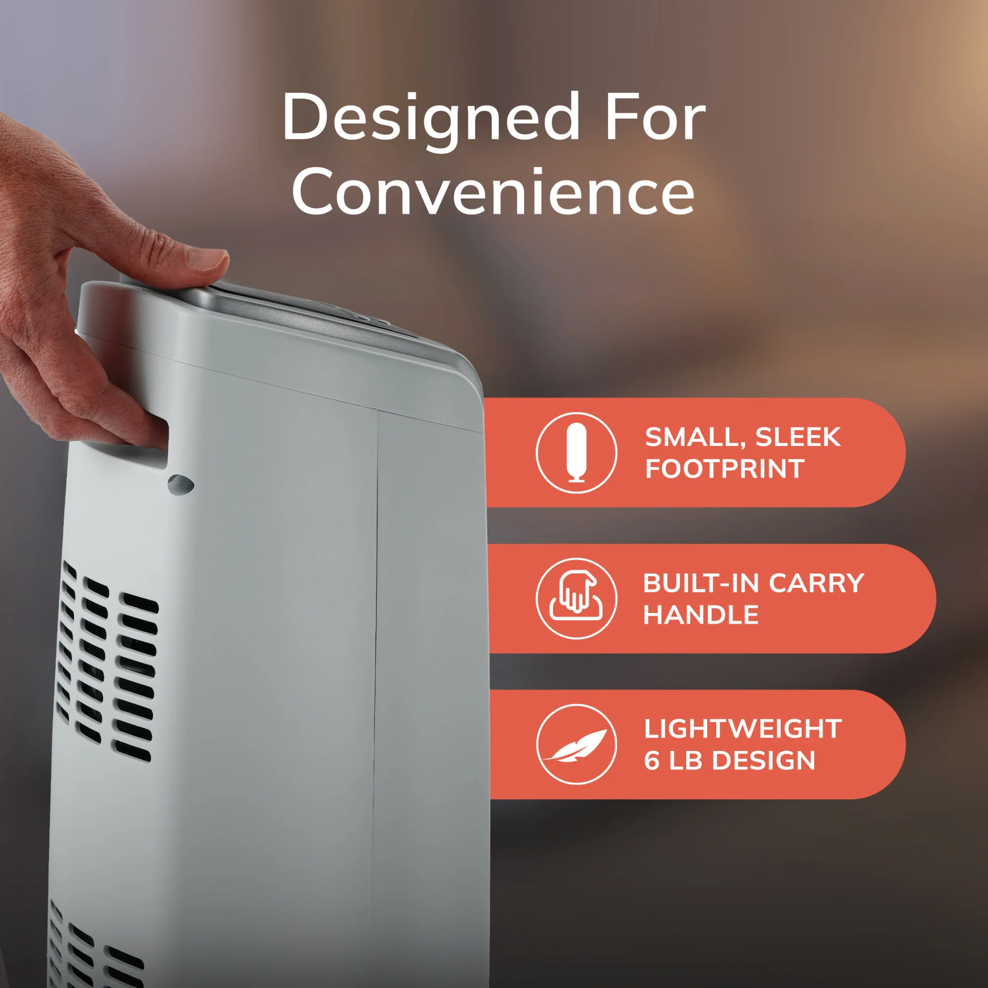 Lasko 1500W Electric Oscillating Ceramic Tower Space Heater, with Timer, 5775, White - Image 6