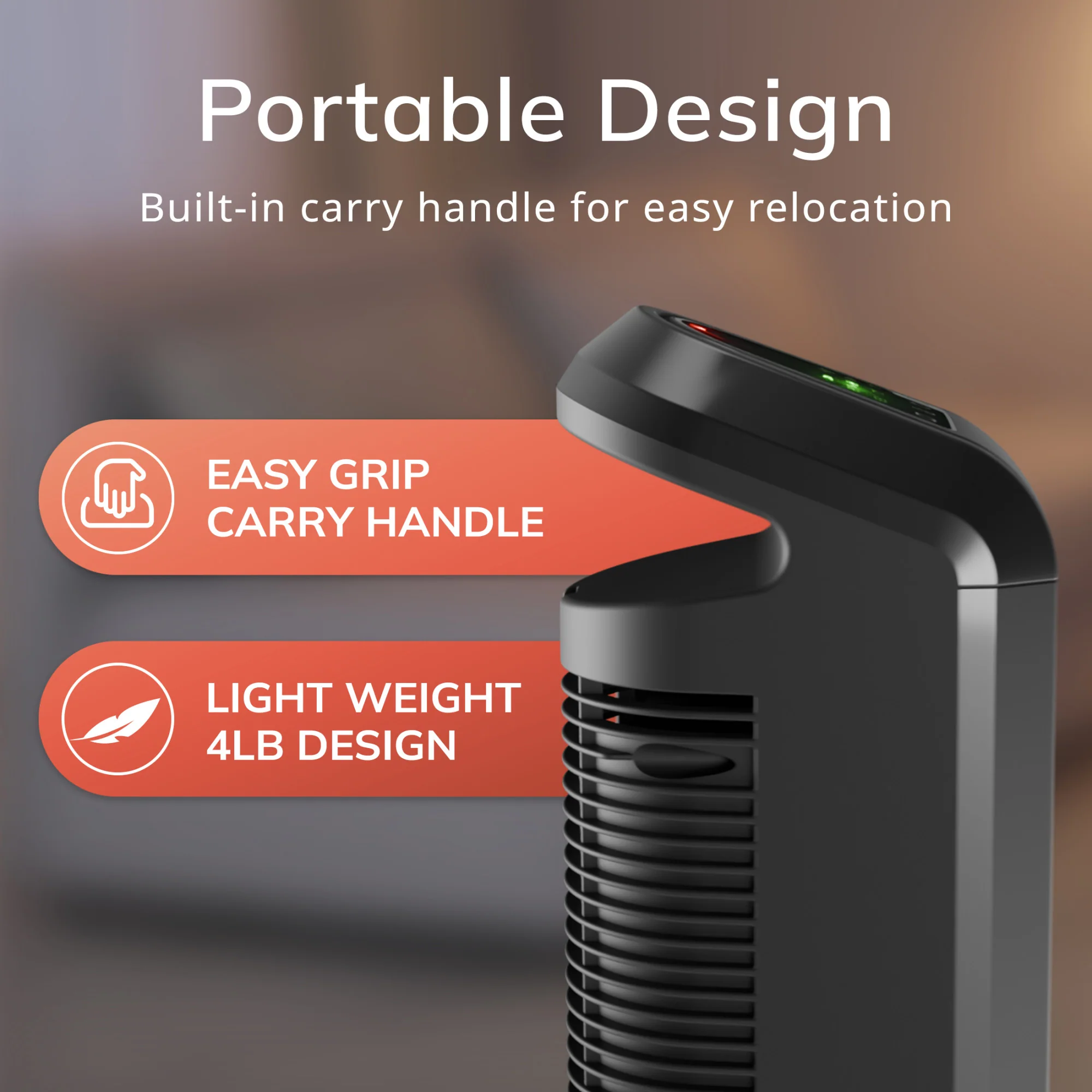 Lasko 1500W Electronic Ceramic Tower Space Heater with Touch Control, CT16558, Black - Image 6