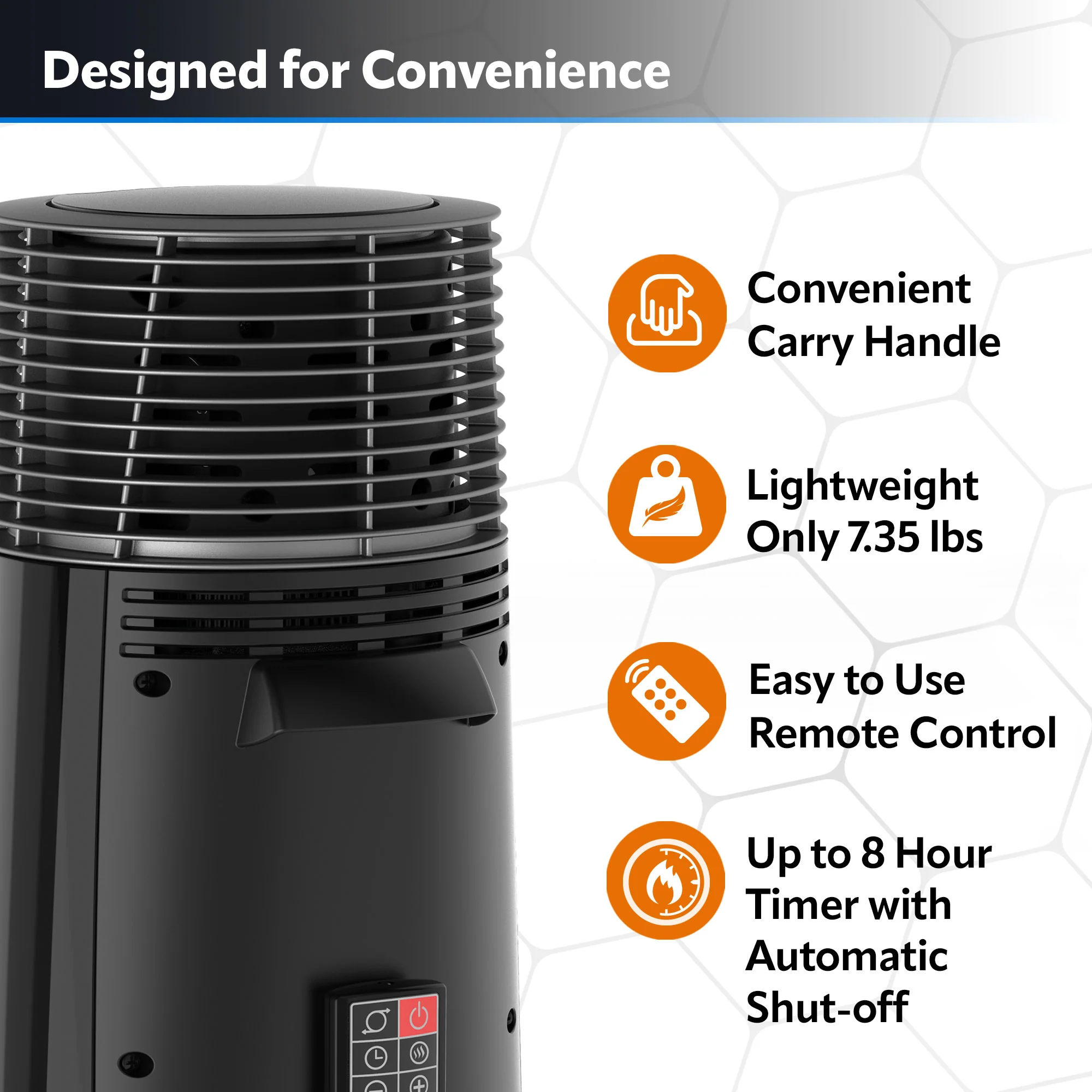 Lasko 1500W Full Circle Warmth Ceramic Tower Space Theater with Remote Control, CT24362, Black - Image 6