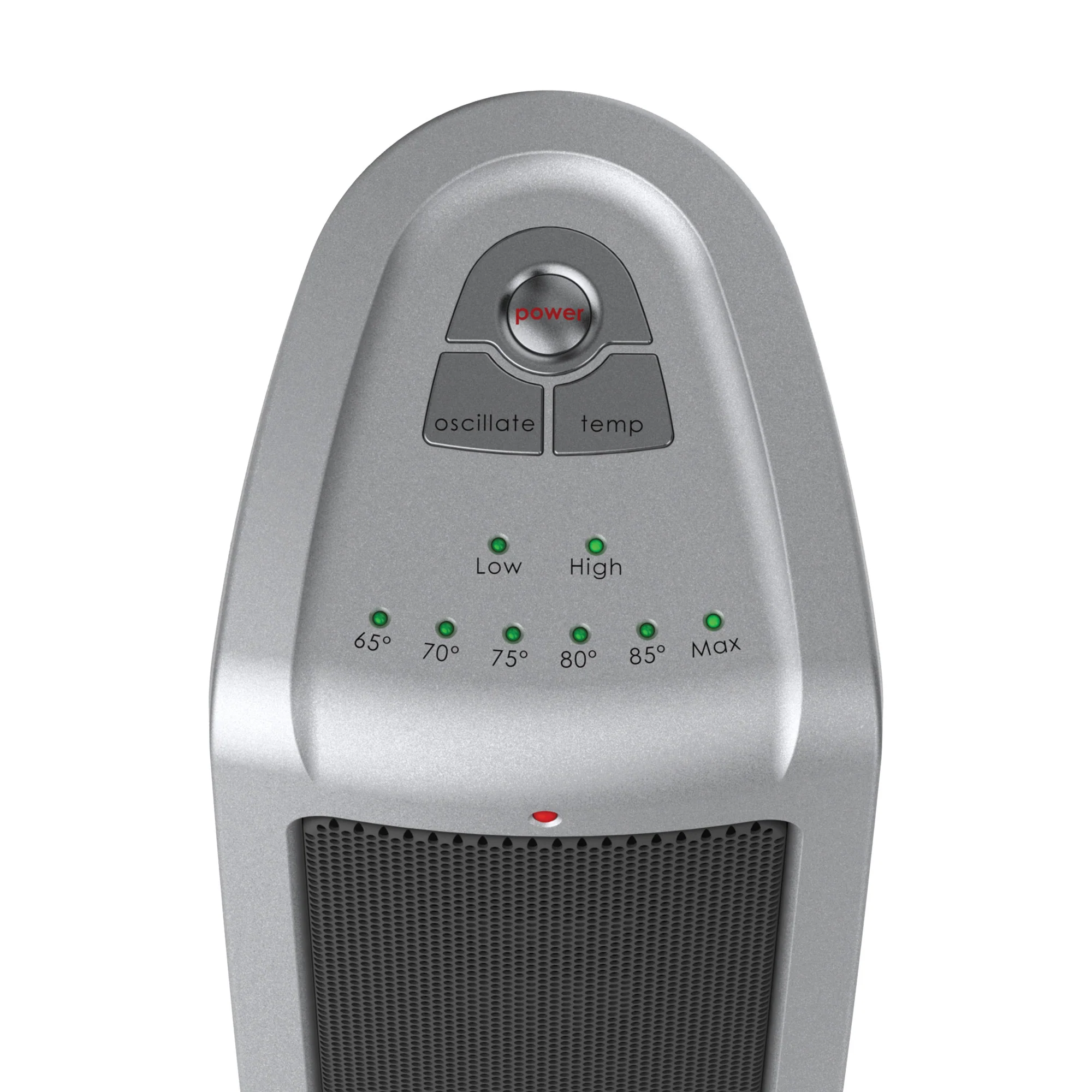Lasko 1500W Oscillating Ceramic Tower Space Heater with Adjustable Thermostat, 2-Speeds, 5309, Silver - Image 2