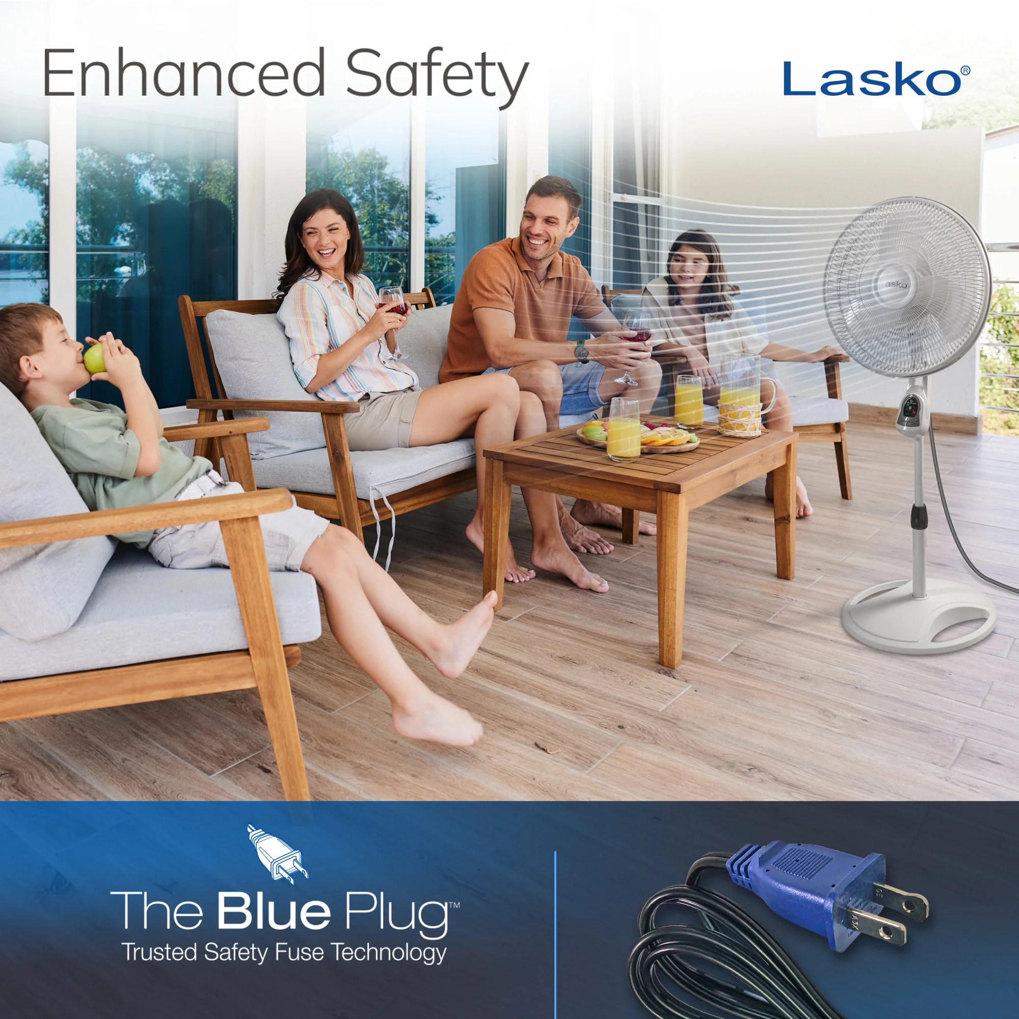 Lasko 16" 3-speed Pedestal Fan with Remote & Timer (white, model 1646) - Image 6