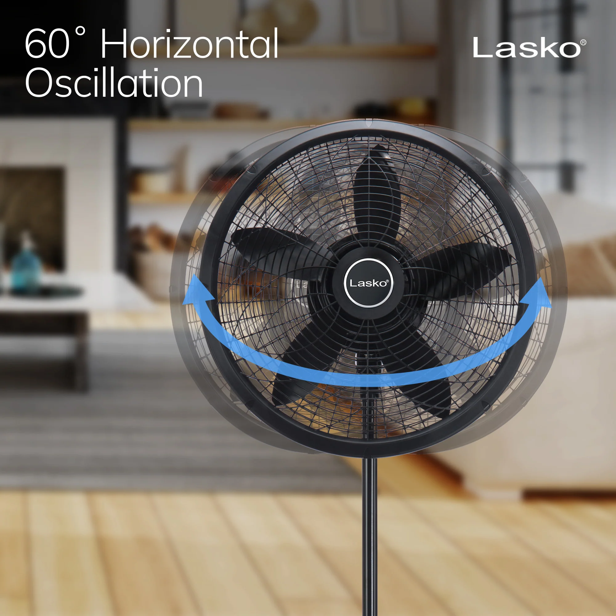 Lasko Performance 18" 3-speed Pedestal Fan (black, model 1827) - Image 3