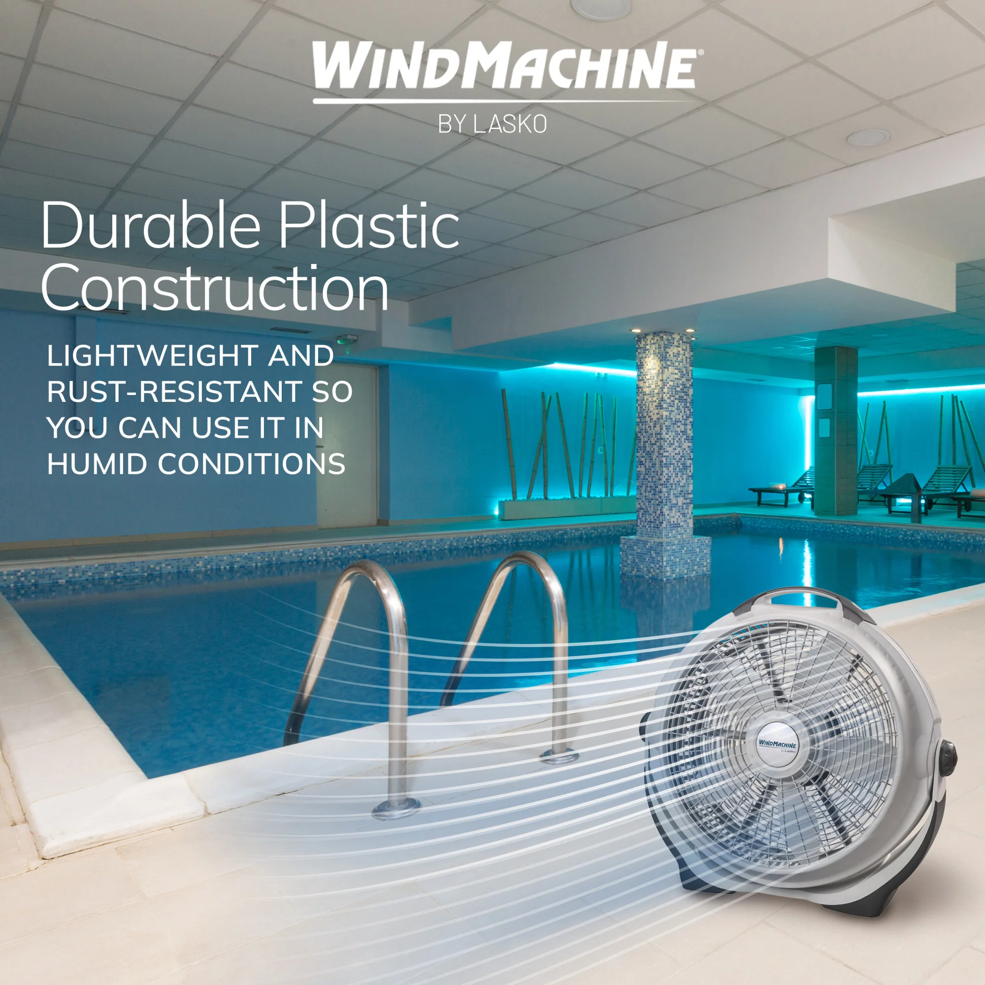 Lasko 3300 20" Pivoting Wind Machine® Air Circulator Floor Fan, gray - Image 5