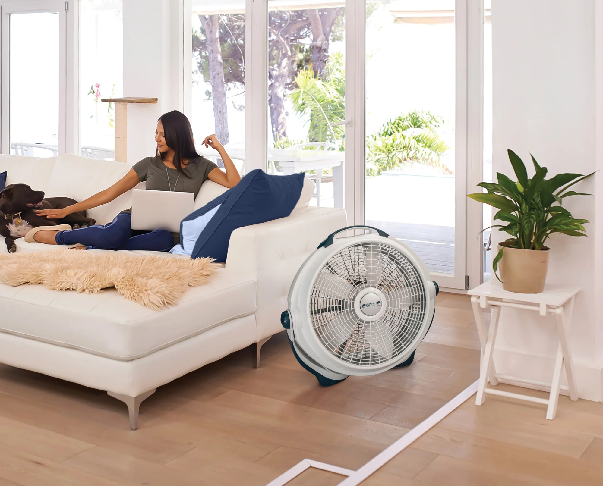 Lasko 3300 20" Pivoting Wind Machine® Air Circulator Floor Fan, gray - Image 9