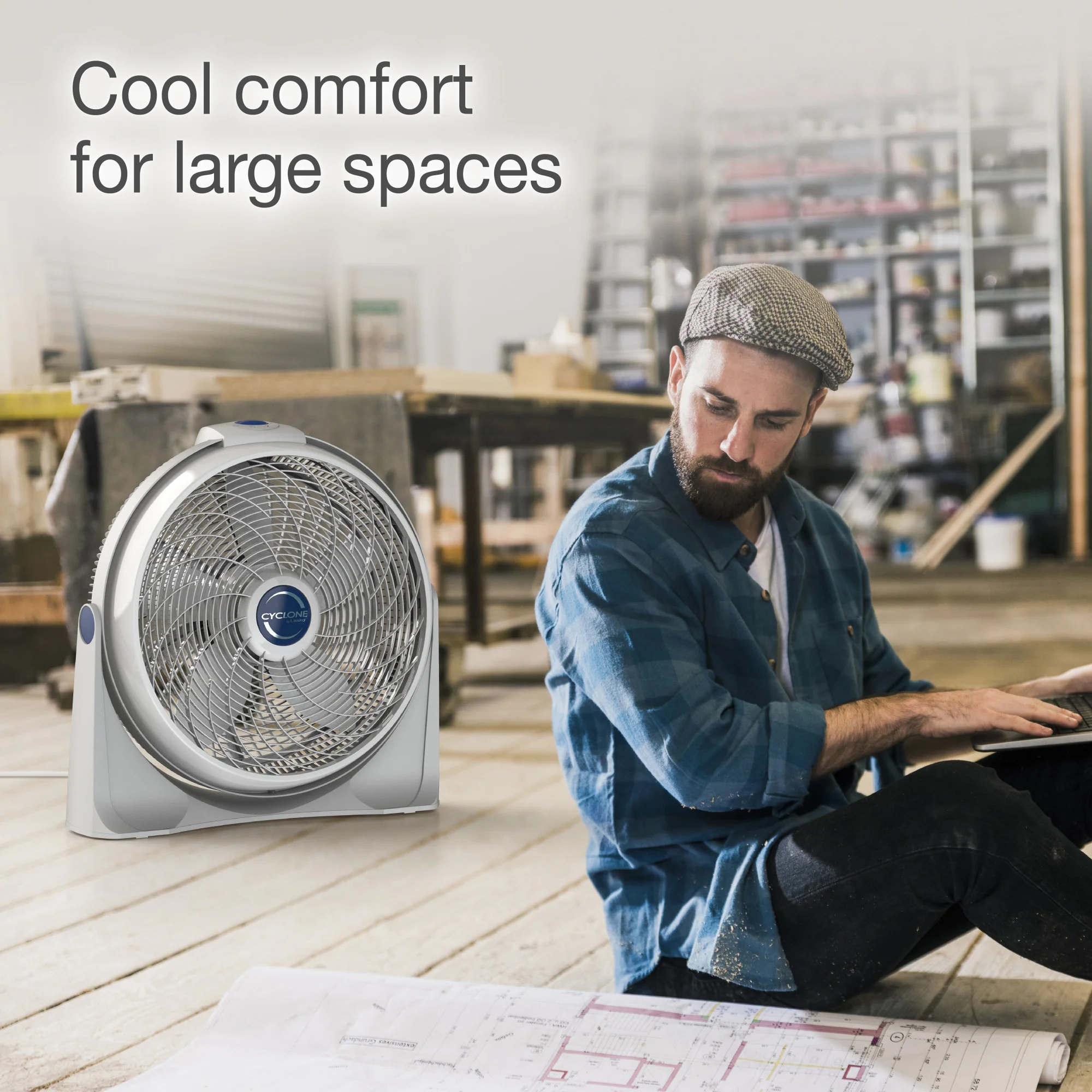 Lasko 3520 20" Cyclone Power 3-Speed Air Circulator Fan - Image 3