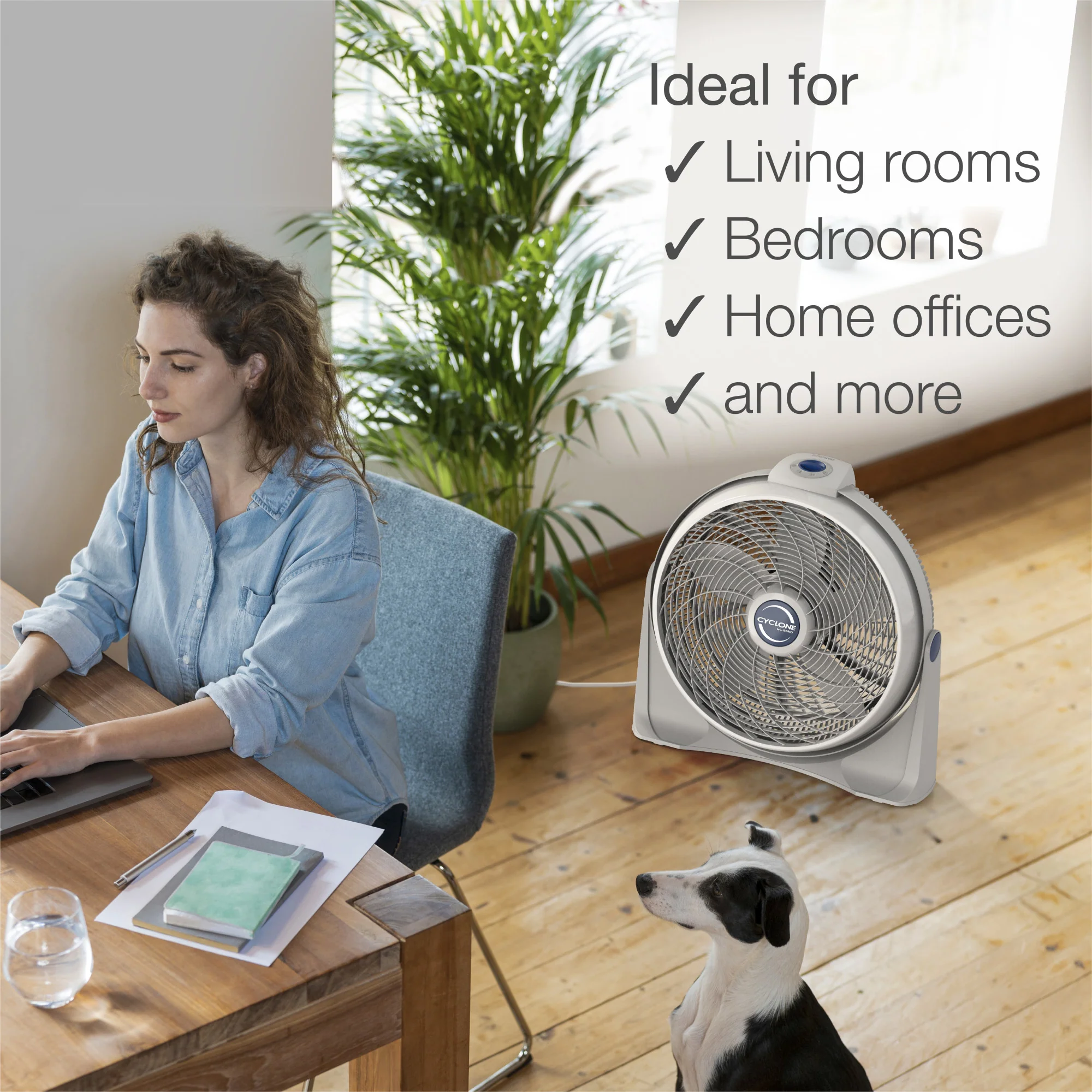 Lasko 3520 20" Cyclone Power 3-Speed Air Circulator Fan - Image 5