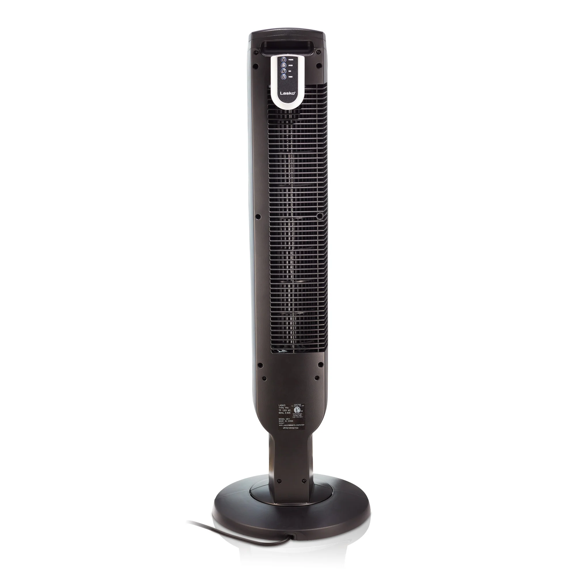 Lasko 36" 3-Speed Oscillating Tower Fan with Remote Control and Timer, 2511, Black - Image 8