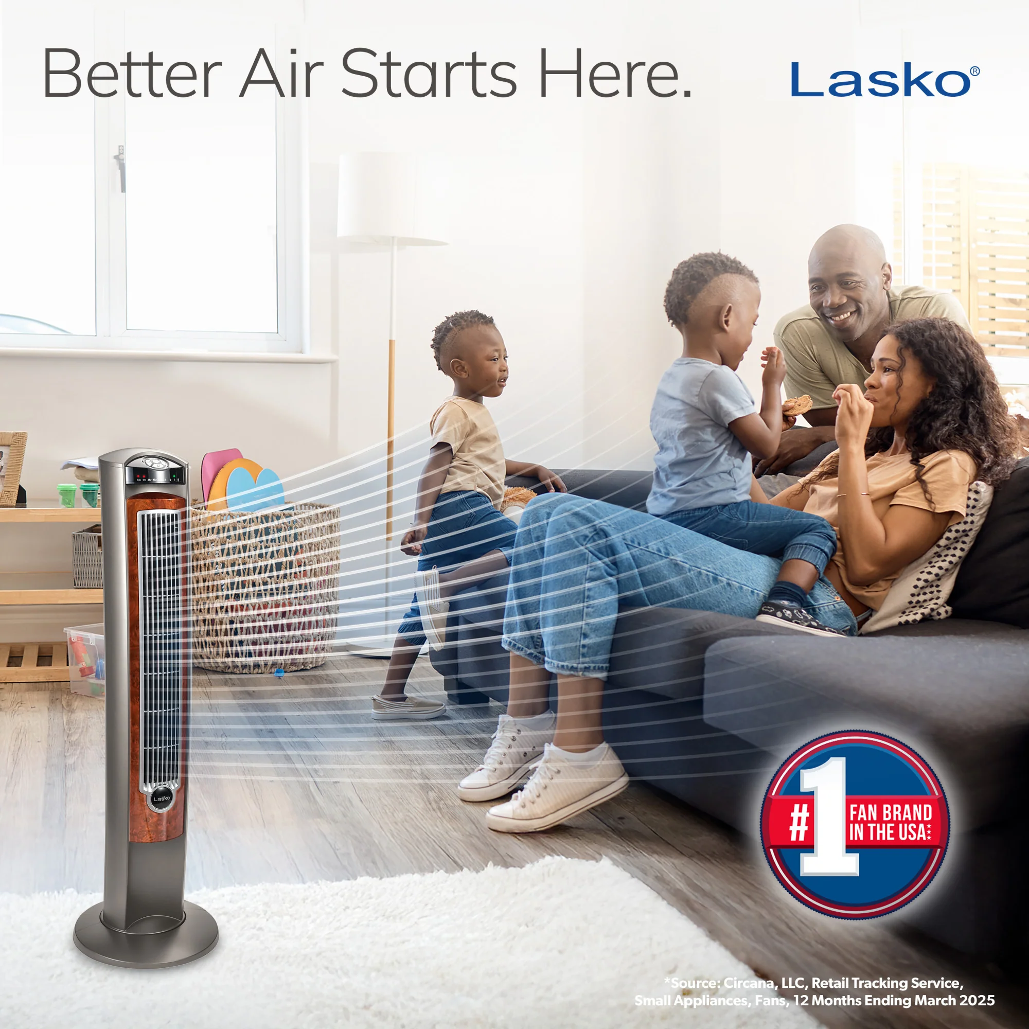 Lasko T42954 42" Wind Curve Oscillating Tower Fan - Image 2