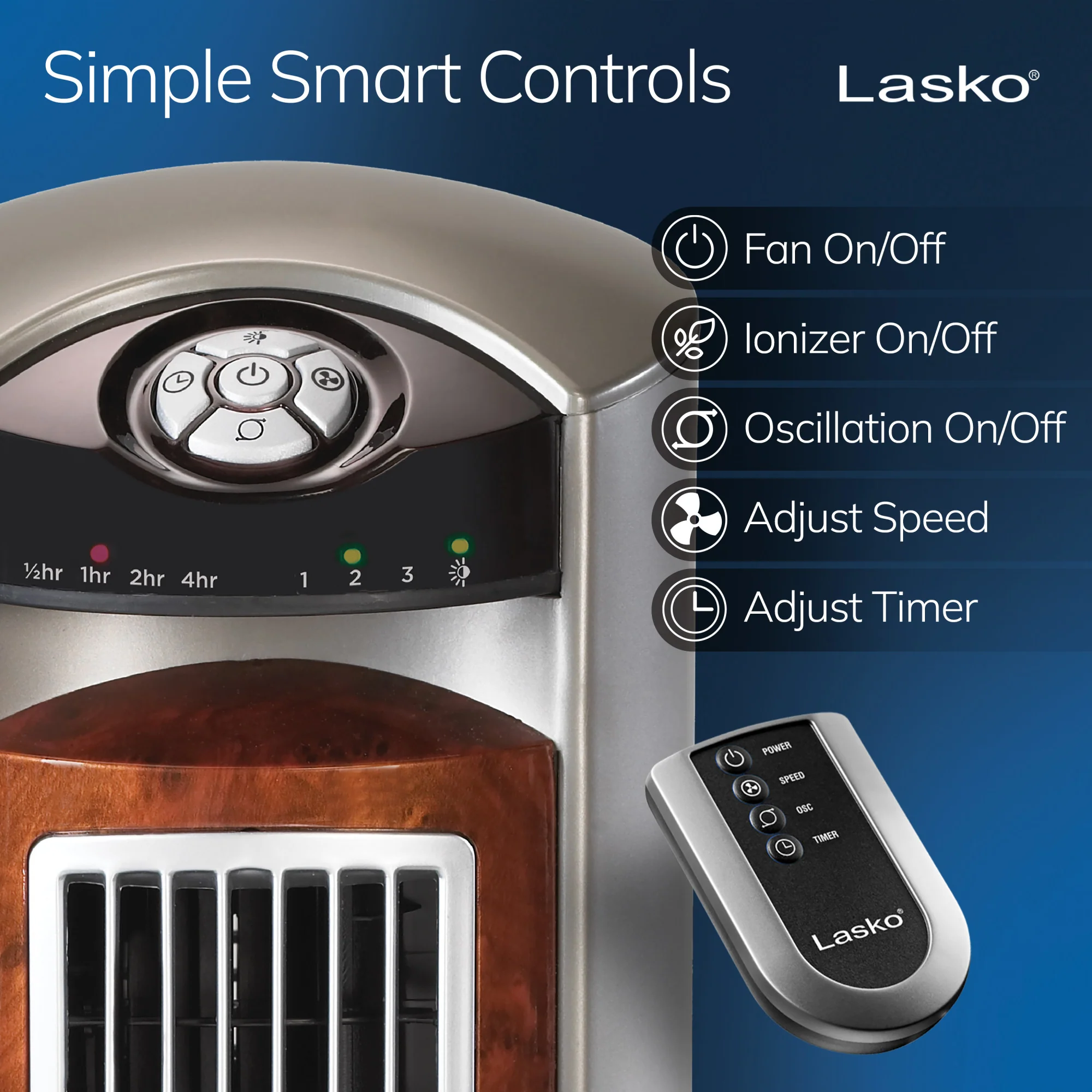 Lasko T42954 42" Wind Curve Oscillating Tower Fan - Image 3