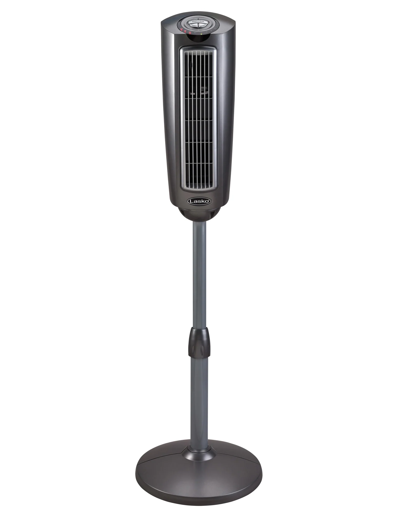 Lasko Space-Saving 3-speed Pedestal Tower Fan with Remote & Timer (gray, model 2535) - Image 8