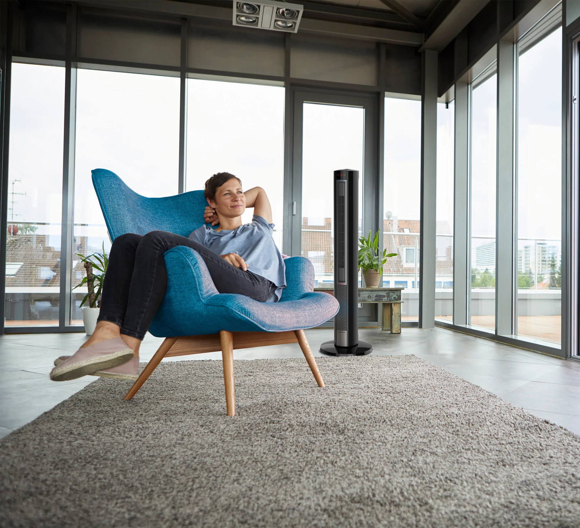Lasko All Season Comfort Control Tower Fan and Space Heater with Remote Control, FH620, Black - Image 12
