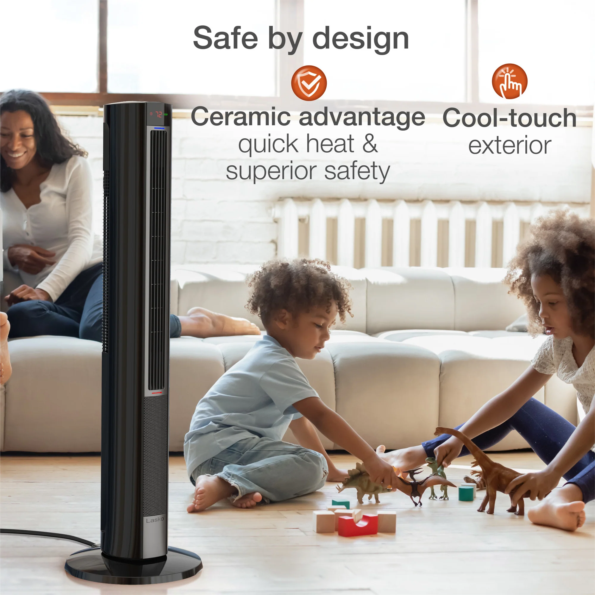Lasko All Season Comfort Control Tower Fan and Space Heater with Remote Control, FH620, Black - Image 5