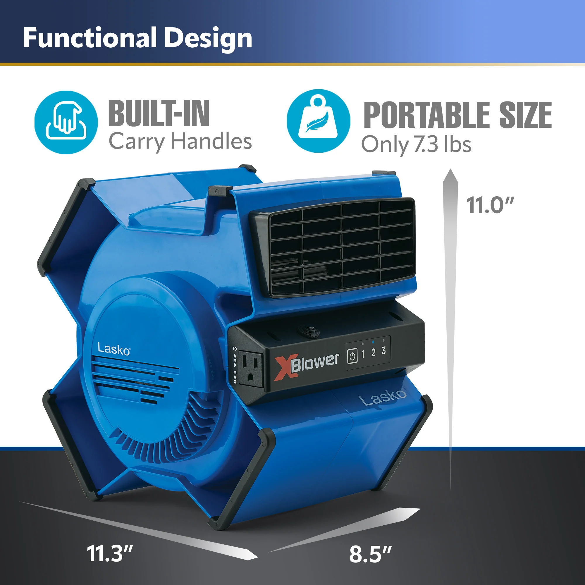 Lasko X12905 Multi-Position Utility Blower Floor Fan - Image 4
