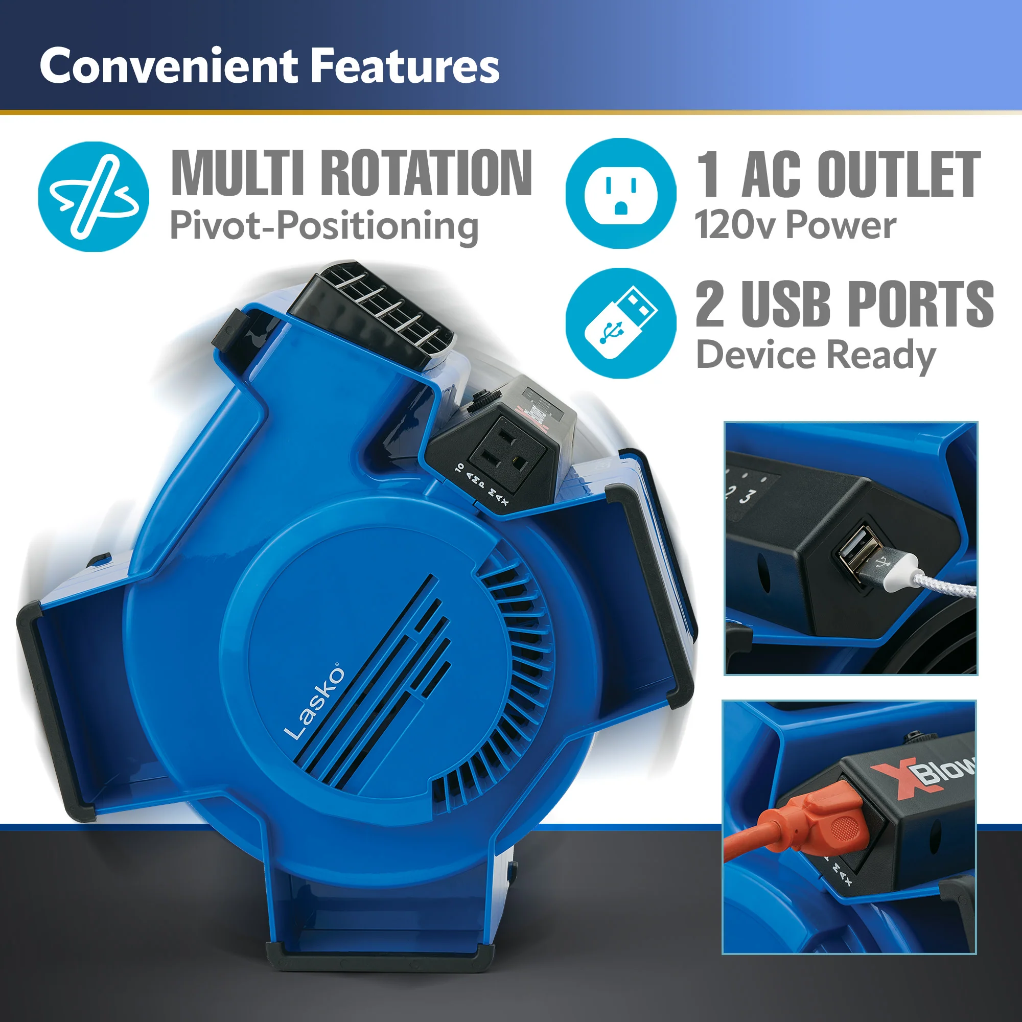 Lasko X12905 Multi-Position Utility Blower Floor Fan - Image 5