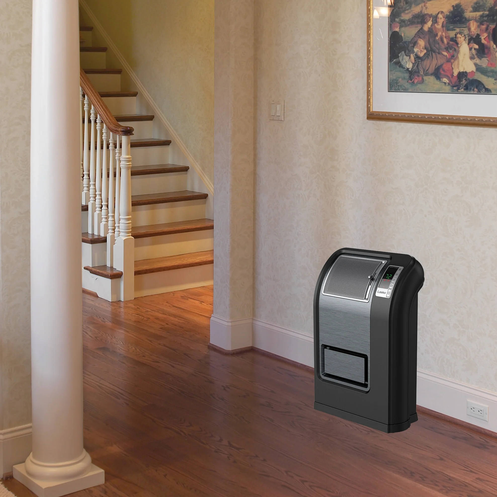 Lasko Cyclonic Ceramic Heater with Adjustable Thermostat, CC24849, Black - Image 3