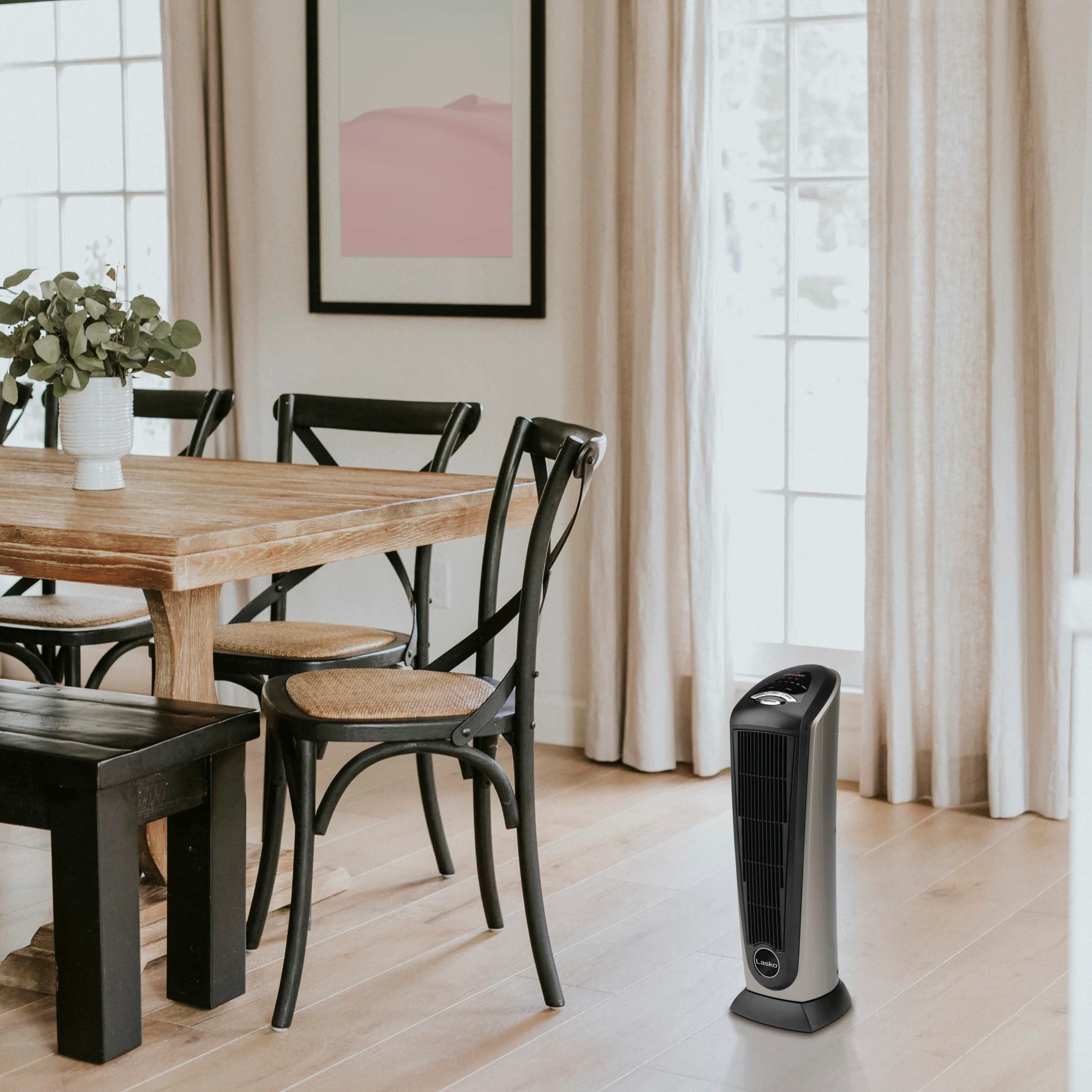 Lasko Electric Oscillating Ceramic Tower Space Heater with Remote Control, 751320, Black - Image 13