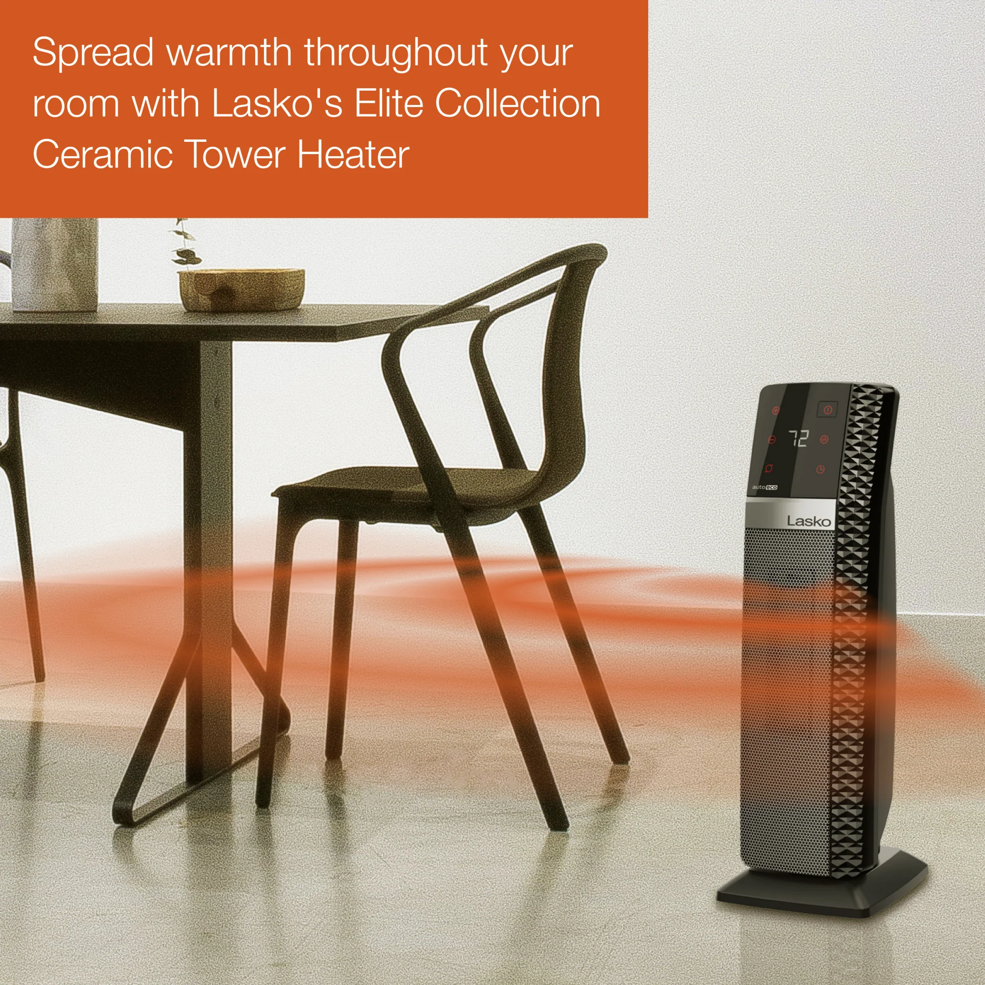 Lasko Elite Collection 1500W Ceramic Tower Space Heater with Tip-Over Switch, CT22445 - Image 4