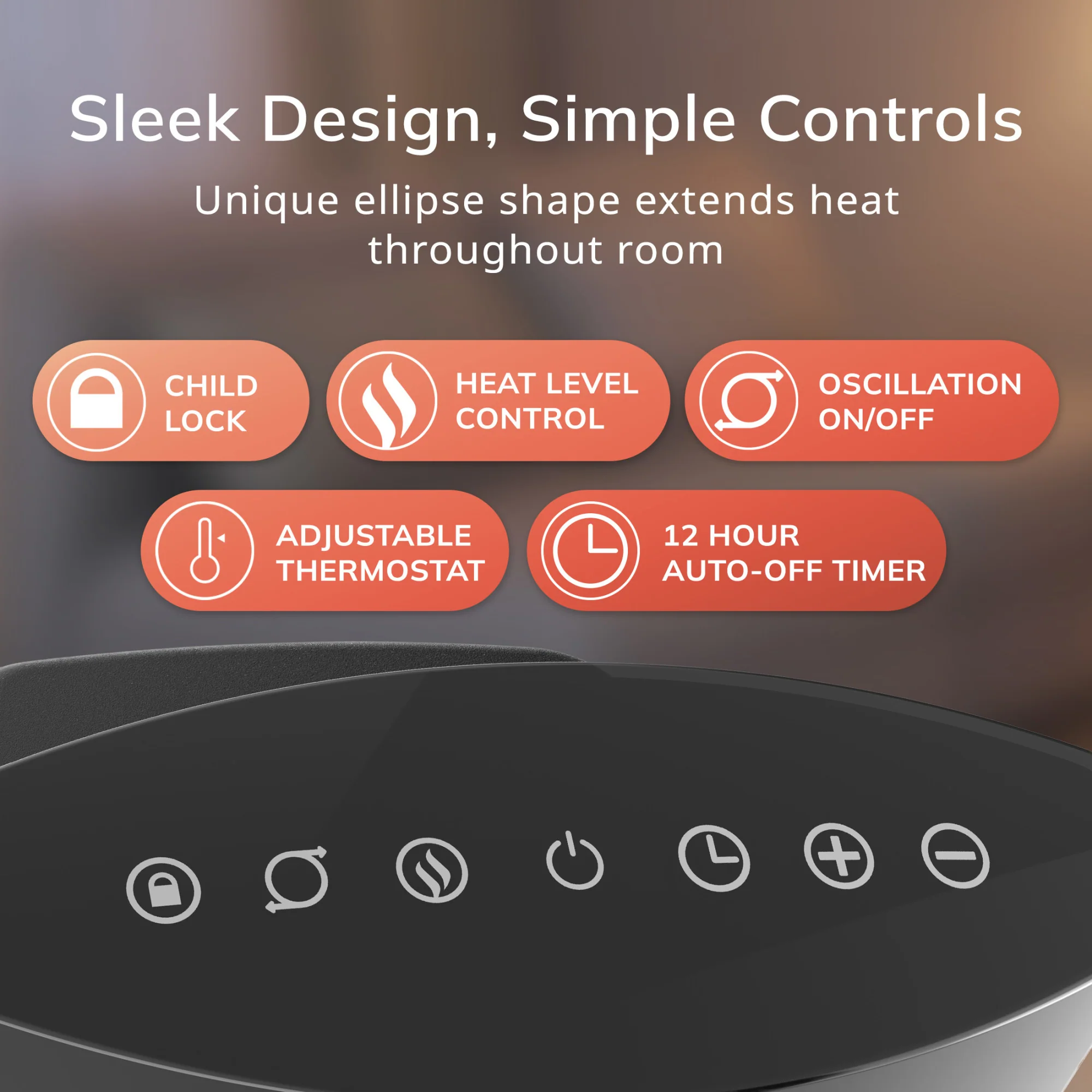 Lasko Ellipse CD12950 Ceramic Space Heater with Remote Control, Black - Image 5