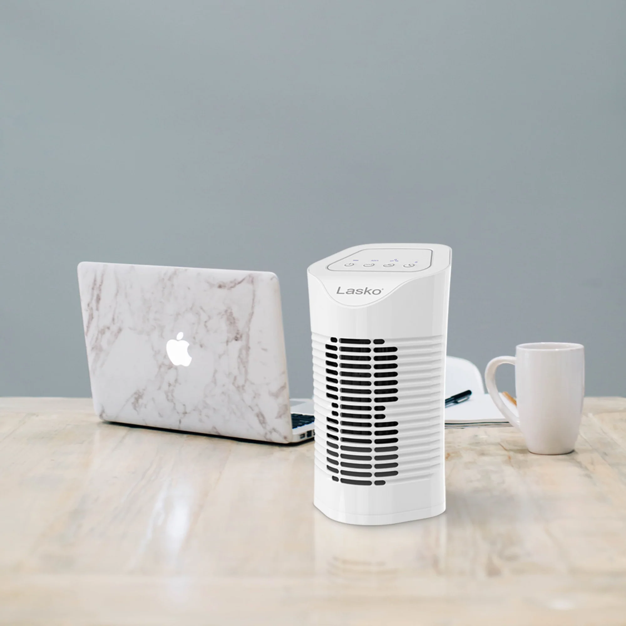 Lasko HF11200 HEPA 11" Table Top Air Purifier (3-speed 3-stage filtration, white) - Image 6