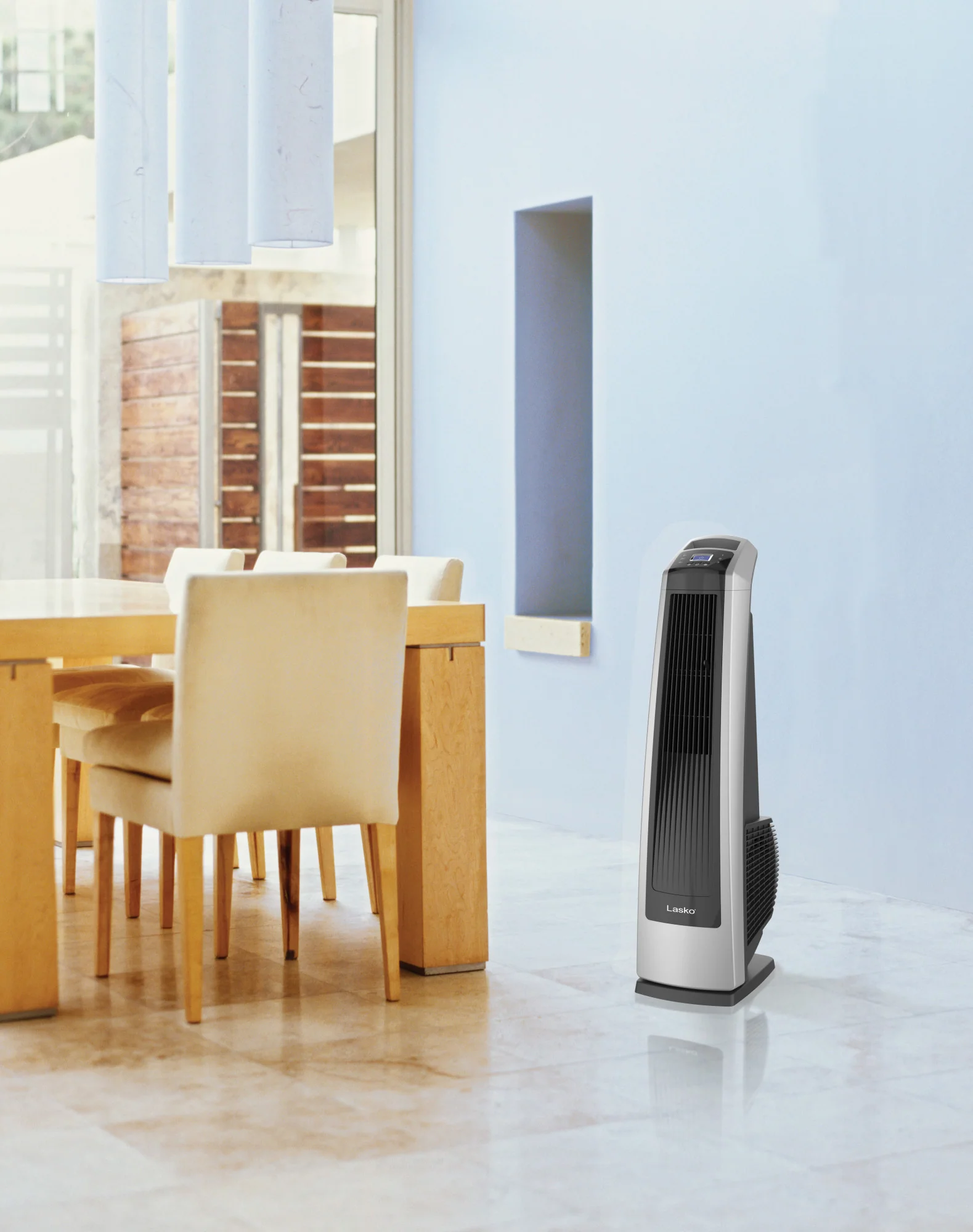 Lasko High Velocity Tower Fan with Remote Control, U35115, Silver/Black - Image 14