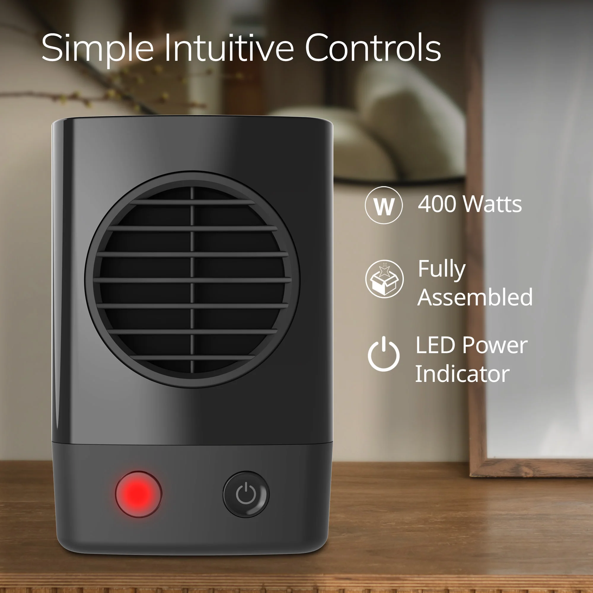 Lasko MyHeat™ Mini Personal Ceramic Heater (black) - Image 6