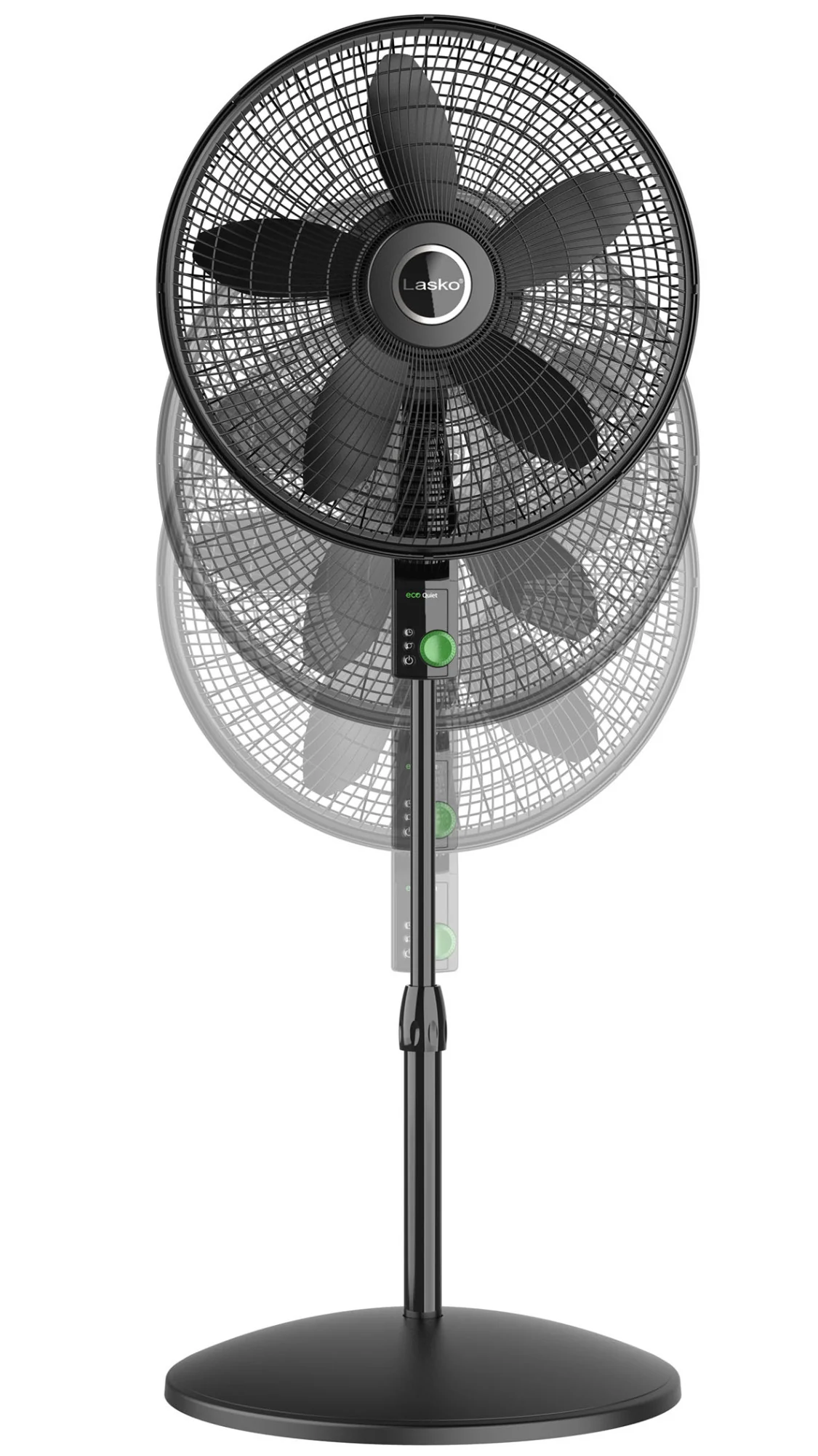 Lasko WhisperForce™ 18" 4-speed EcoQuiet DC Motor Pedestal Fan with Remote & Timer (black, model S18708) - Image 13