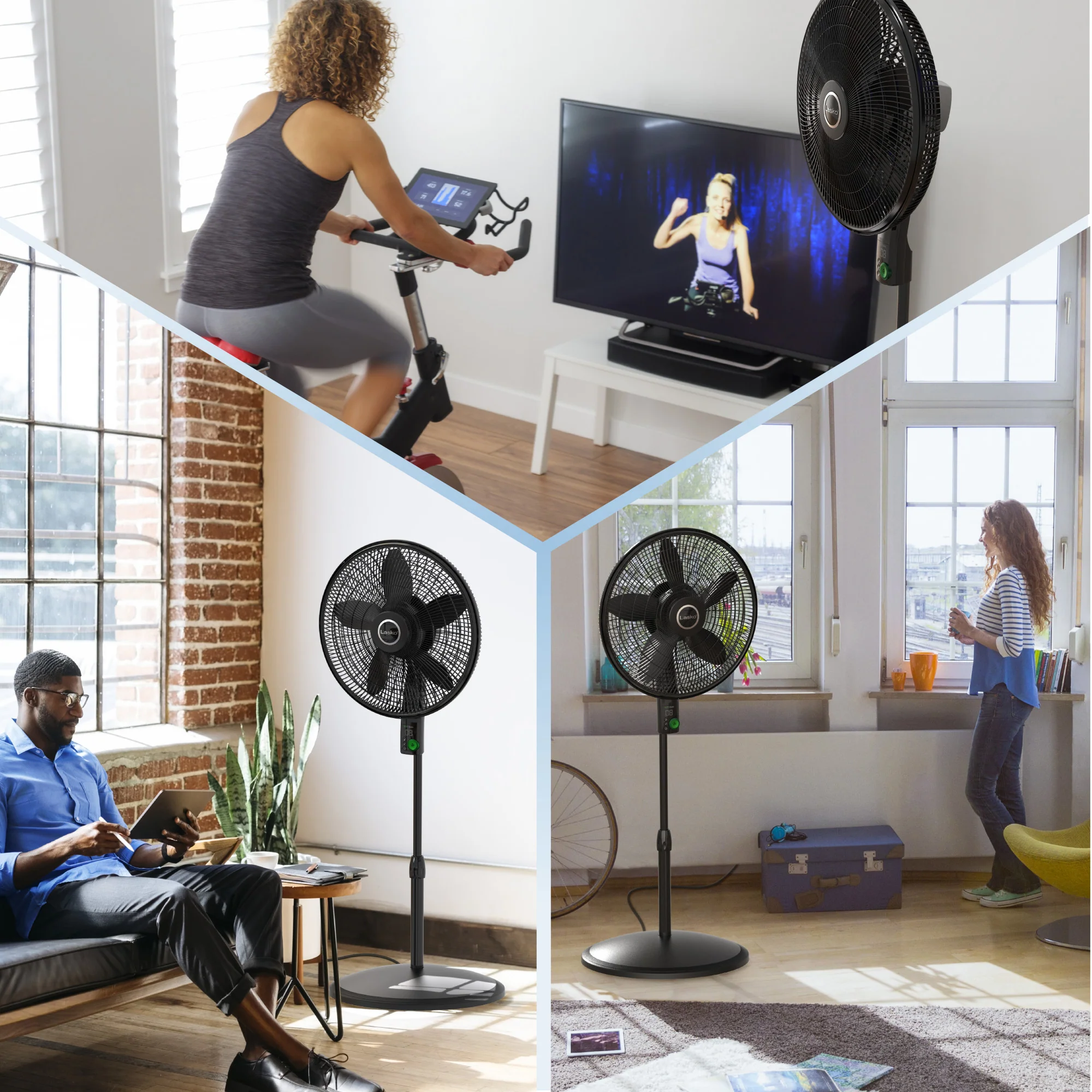 Lasko WhisperForce™ 18" 4-speed EcoQuiet DC Motor Pedestal Fan with Remote & Timer (black, model S18708) - Image 7