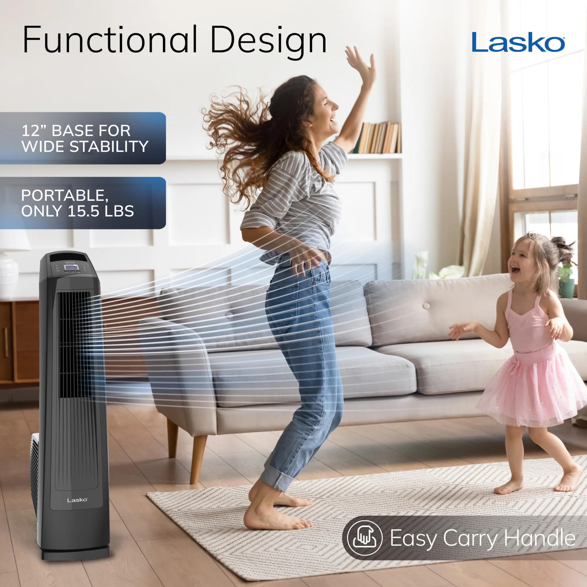 Lasko Oscillating High Velocity Fan with Remote Control, U35122, Black - Image 5