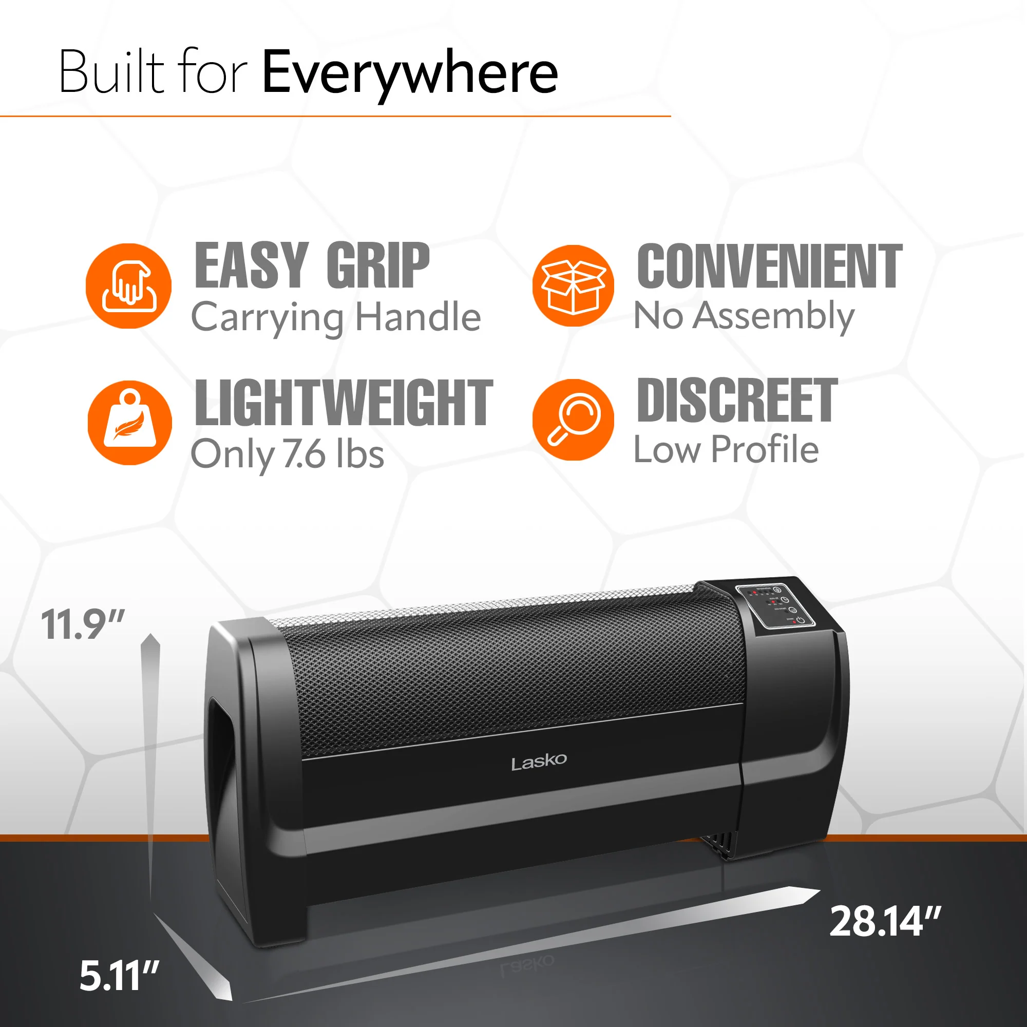 Lasko RL12720 Low-Profile Space Heater with Electronic Display, Black - Image 5