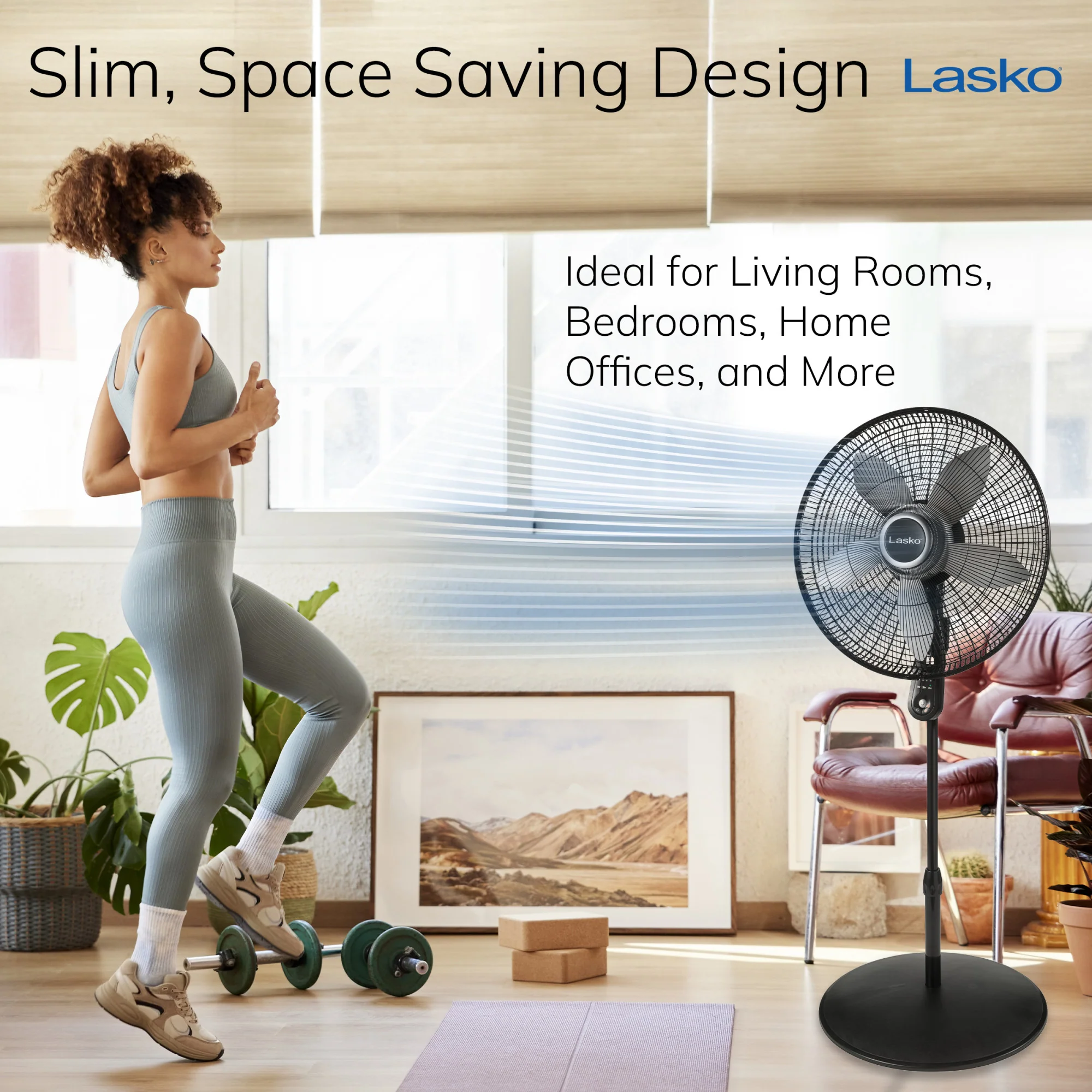 Lasko 20" 3-speed Pedestal Fan with Remote & Timer (black, model S20620) - Image 7