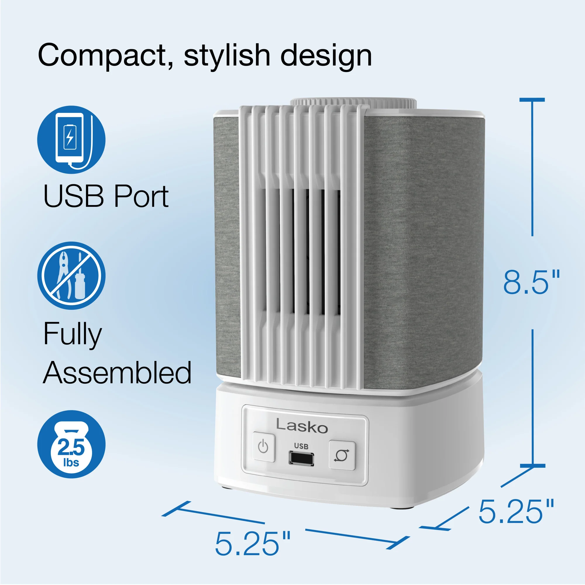 Lasko SlumberBreeze 2-in-1 Table Fan and White Noise Machine, SB101, White - Image 5