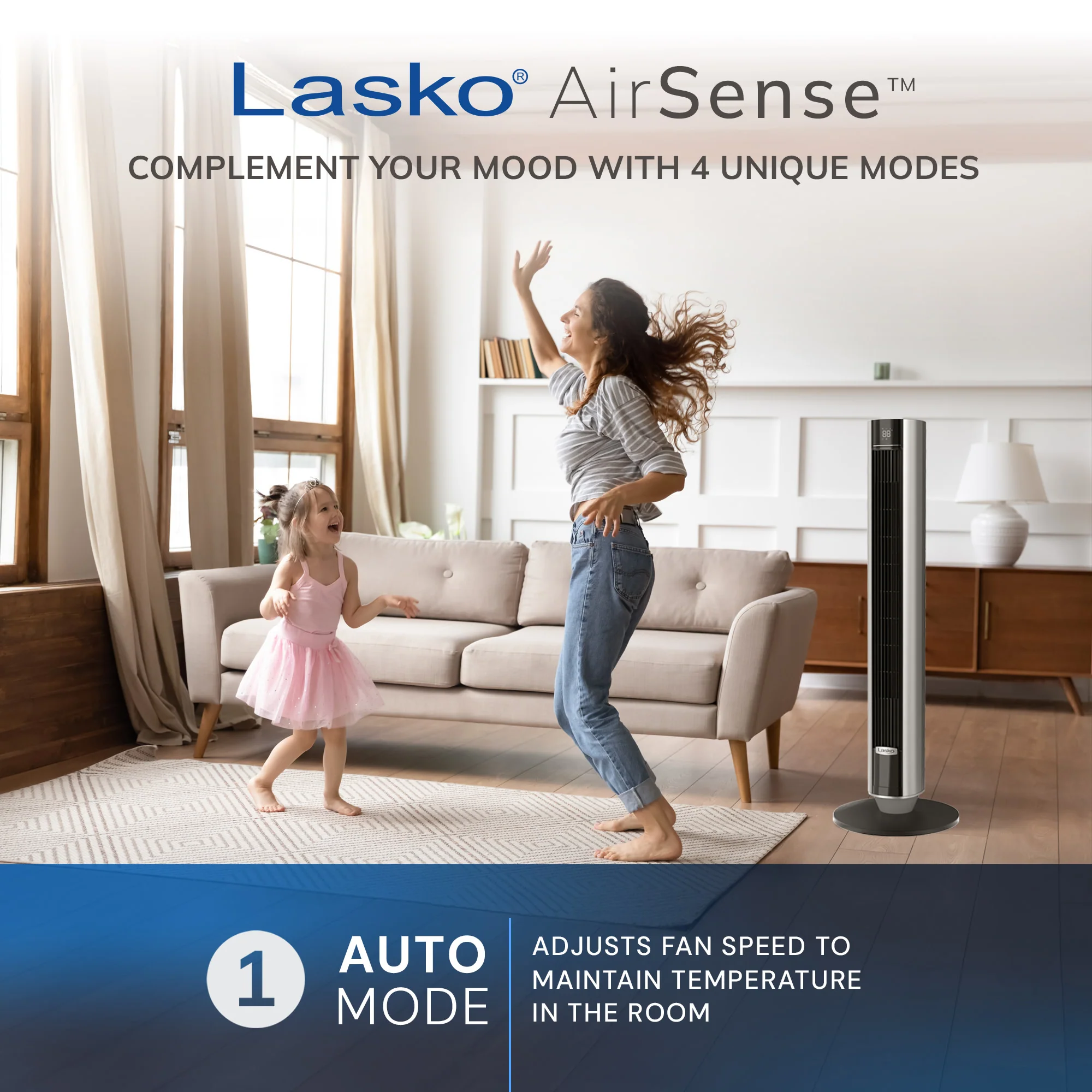 Lasko TDC401 40" 12-Speed Tower Fan with WhisperForce™ DC Technology and Remote: Black - Image 5