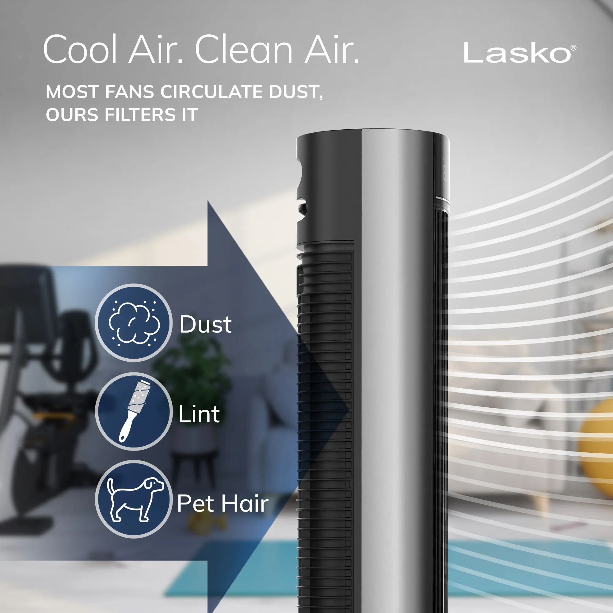 Lasko TDC401 40" 12-Speed Tower Fan with WhisperForce™ DC Technology and Remote: Black - Image 8