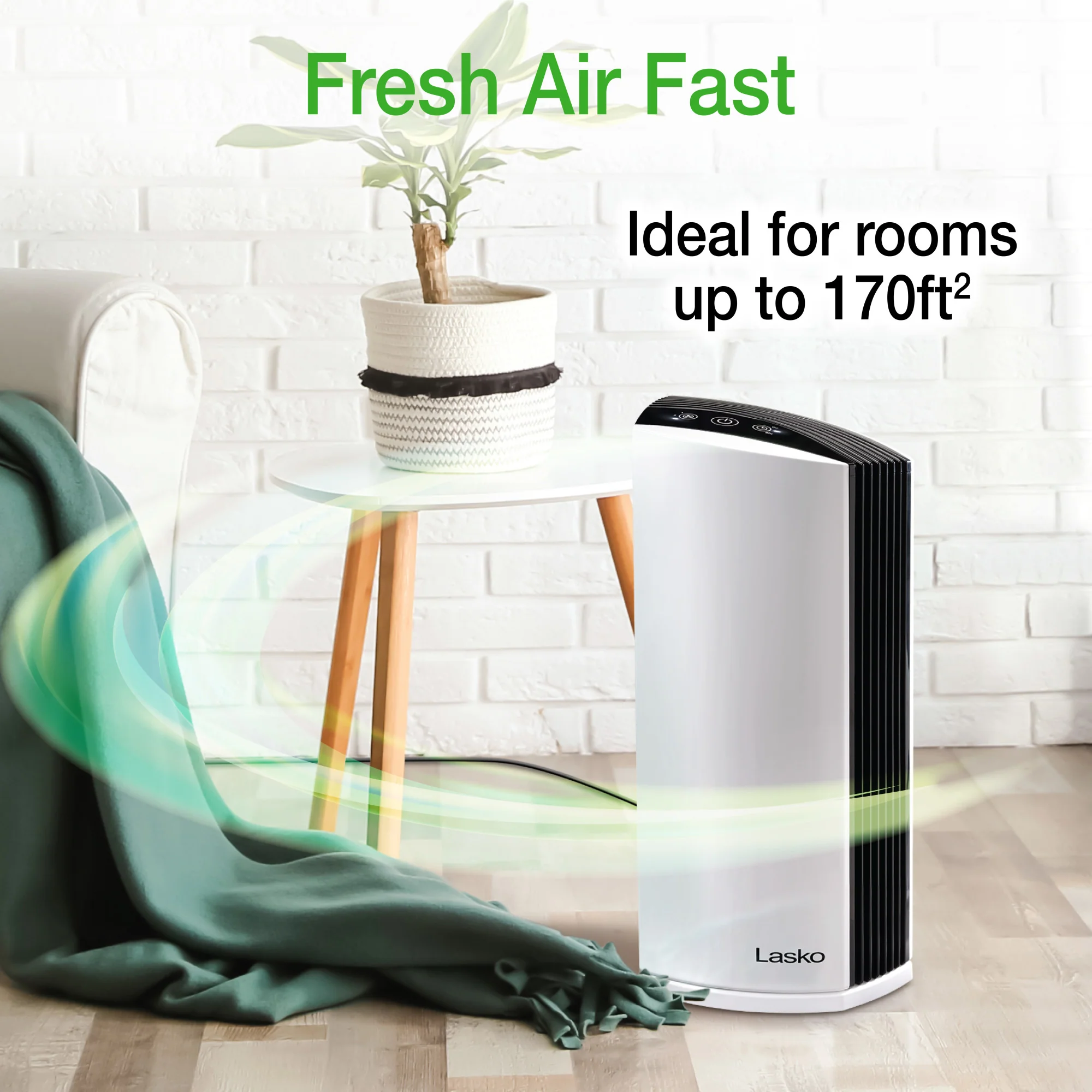 Lasko True HEPA Room Air Purifier with Timer, LP300, White - Image 4