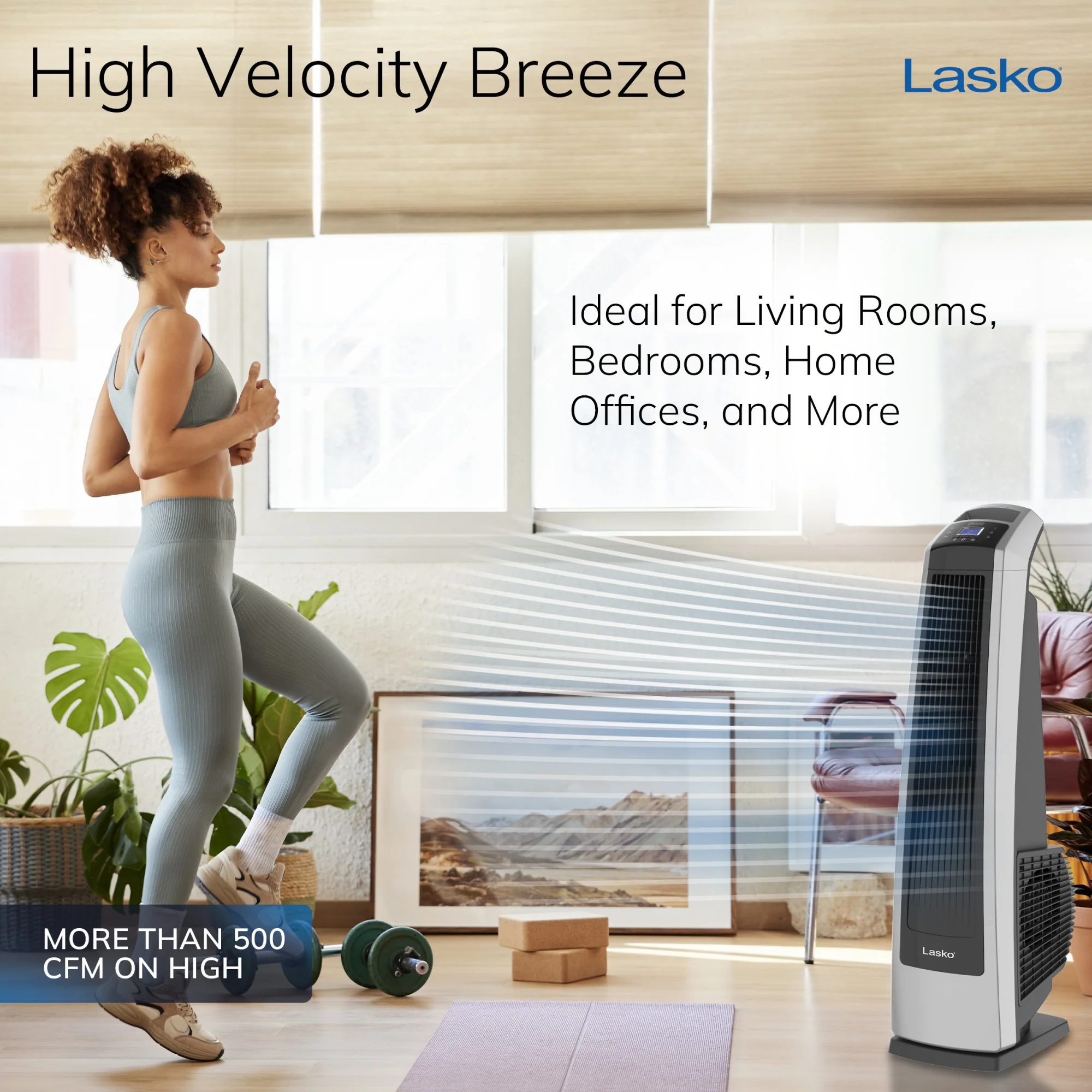 Lasko U35120 Oscillating High Velocity Fan with Remote Control - Image 3