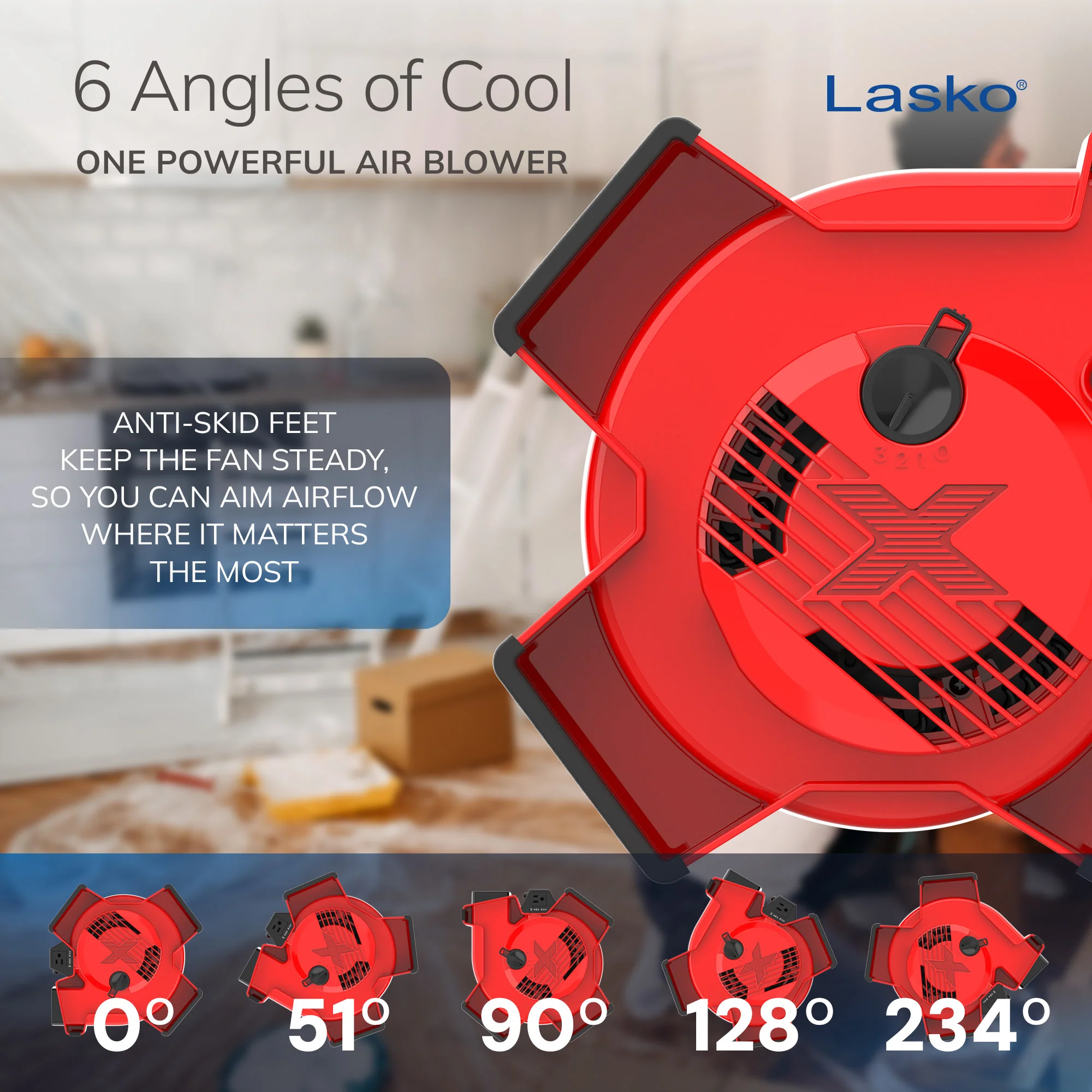 Lasko X12900 X-Blower Multi-Position Utility Blower Fan with USB Port - Image 4